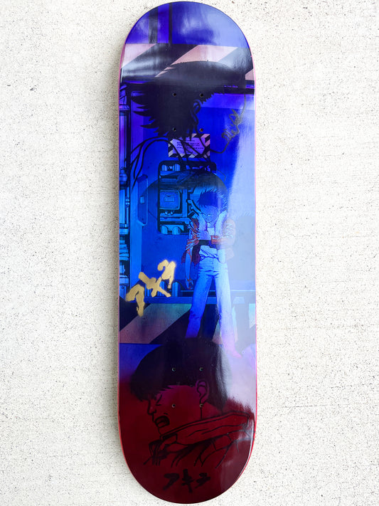 tetsuo 8.5 X 32.25 ANODIZED RED/BLUE MIXED PROCESS SIGNED 1 of 1