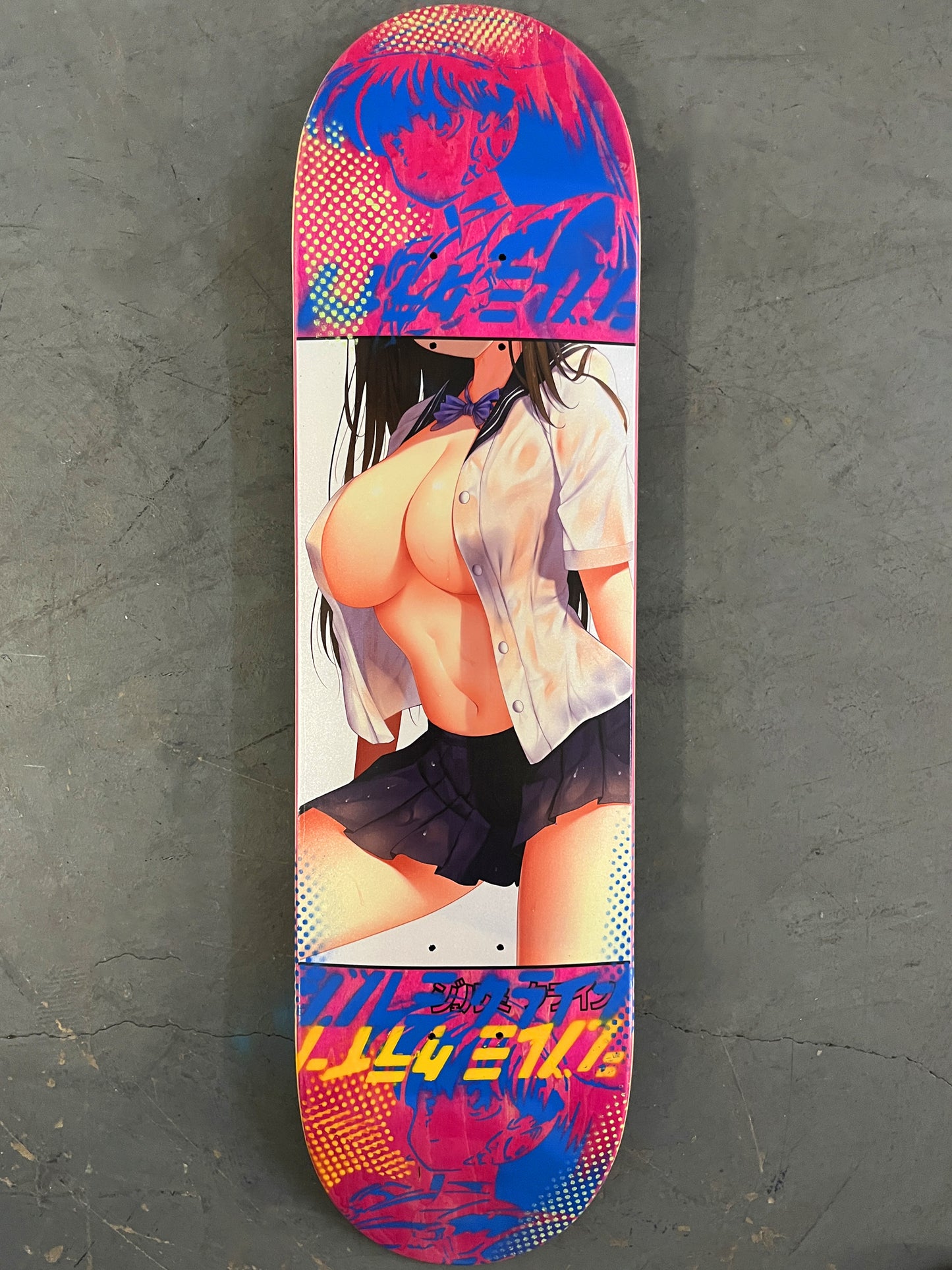 school girl 8.25 X 32.25 PINK/BLUE MIXED PROCESS SIGNED 1 of 1