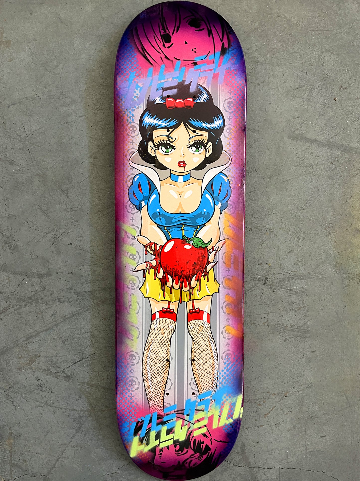 evil snow white 8.5 X 32.25 PINK/PURPLE ANODIZED MIXED PROCESS SIGNED 1 of 1