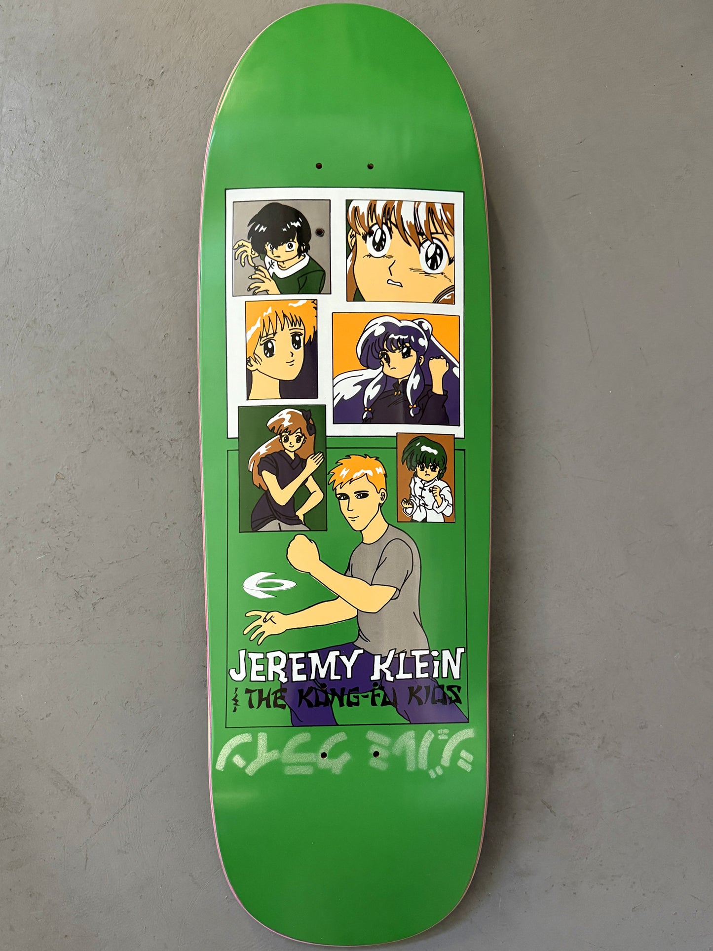 SIGNED jeremy klein kung fu kids classic GREEN 9.5 X 31.75 HAND SCREENED 1 of 1