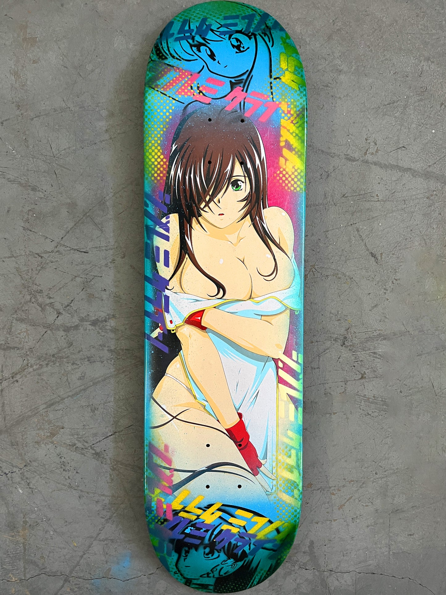 mariko 8.25 X 32.25 BLUE GLITTER/AQUA ANODIZED MIXED PROCESS SIGNED 1 of 1