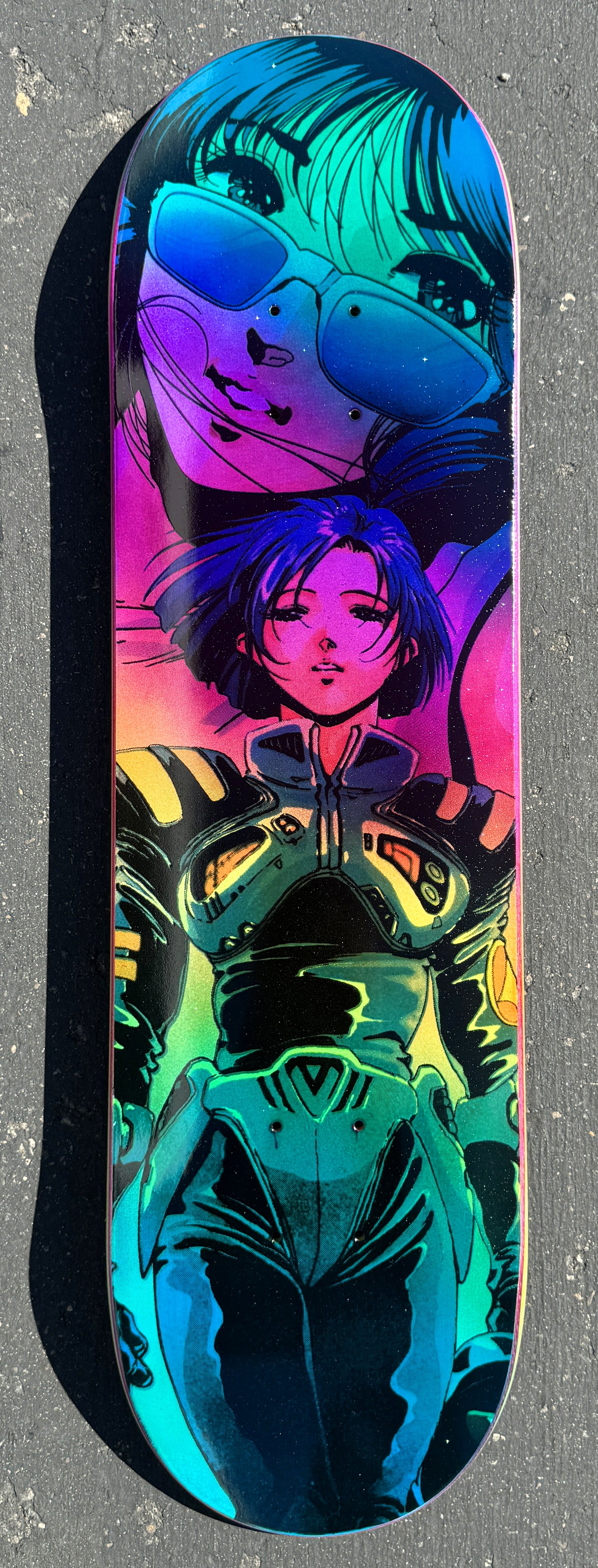 SIGNED macross 8.5 X 32.25 AQUA/PURPLE/YELLOW/GREEN STARDUST 1 of 1