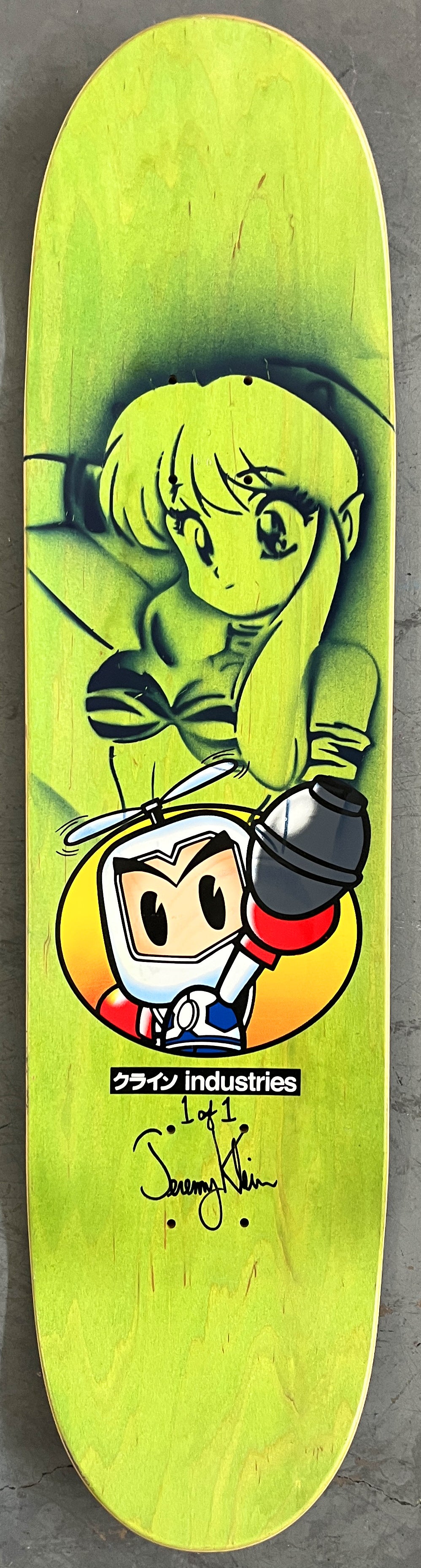 grenade man 8.0 X 31.75 GREEN/PINK MIXED PROCESS SIGNED 1 of 1