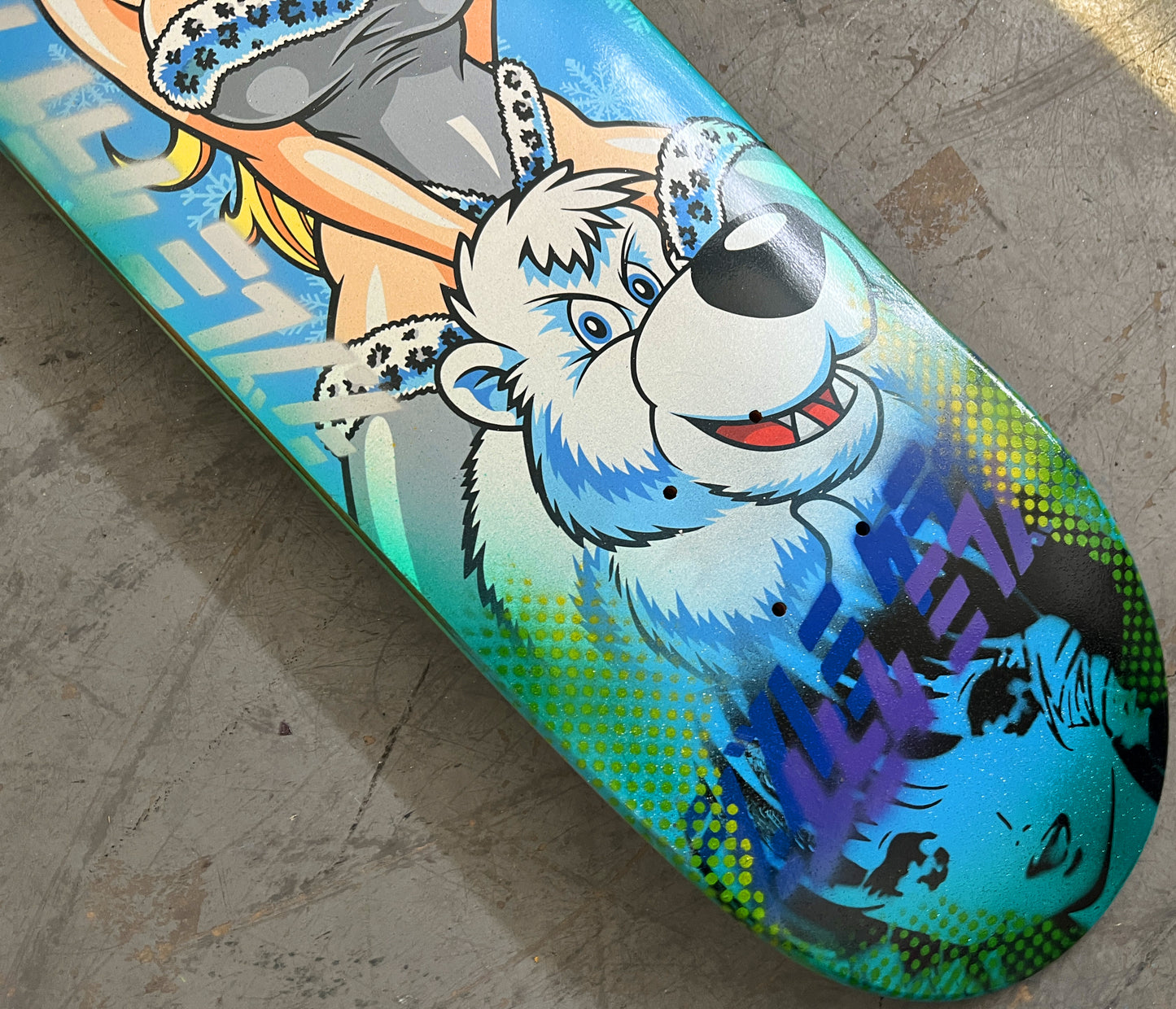 polar girl 8.25 X 32.25 BLUE/AQUA ANODIZED MIXED PROCESS SIGNED 1 of 1