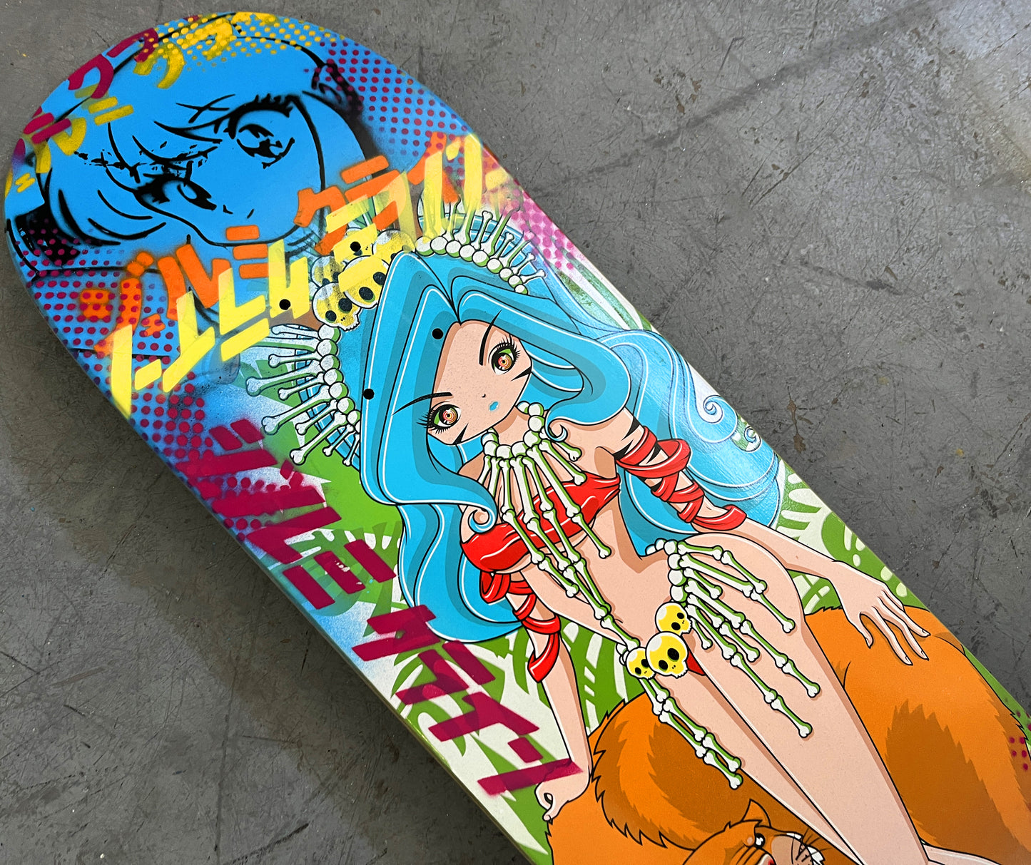 princess bone 7.88 X 31.75 BLUE MIXED PROCESS SIGNED 1 of 1