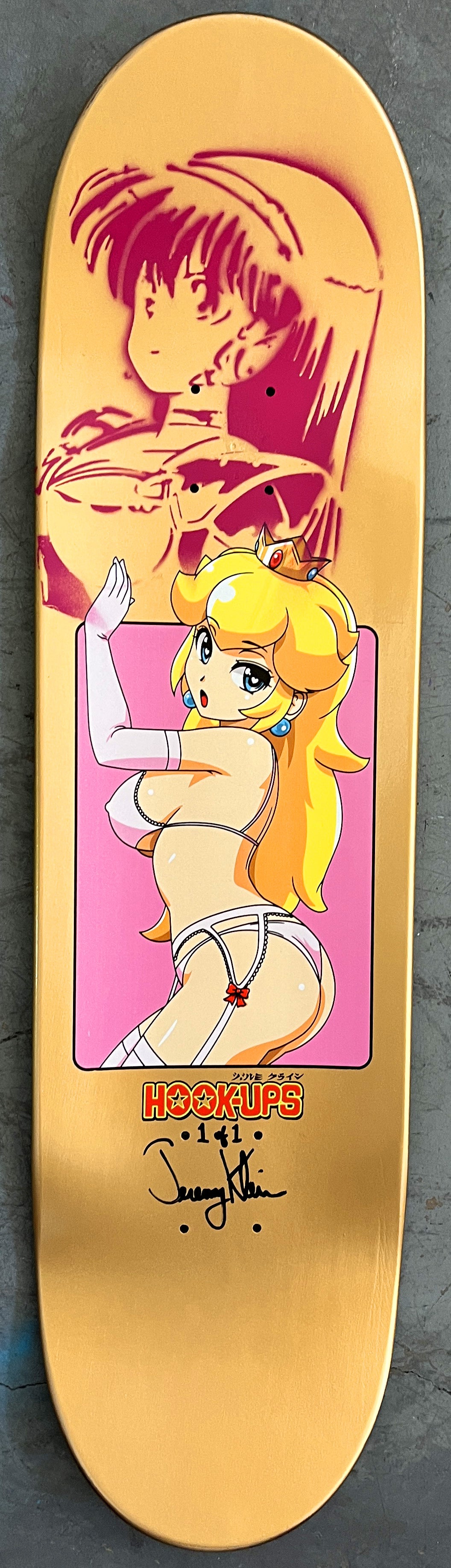 peach 8.5 X 32.25 PURPLE/BLUE/GOLD MIXED PROCESS SIGNED 1 of 1
