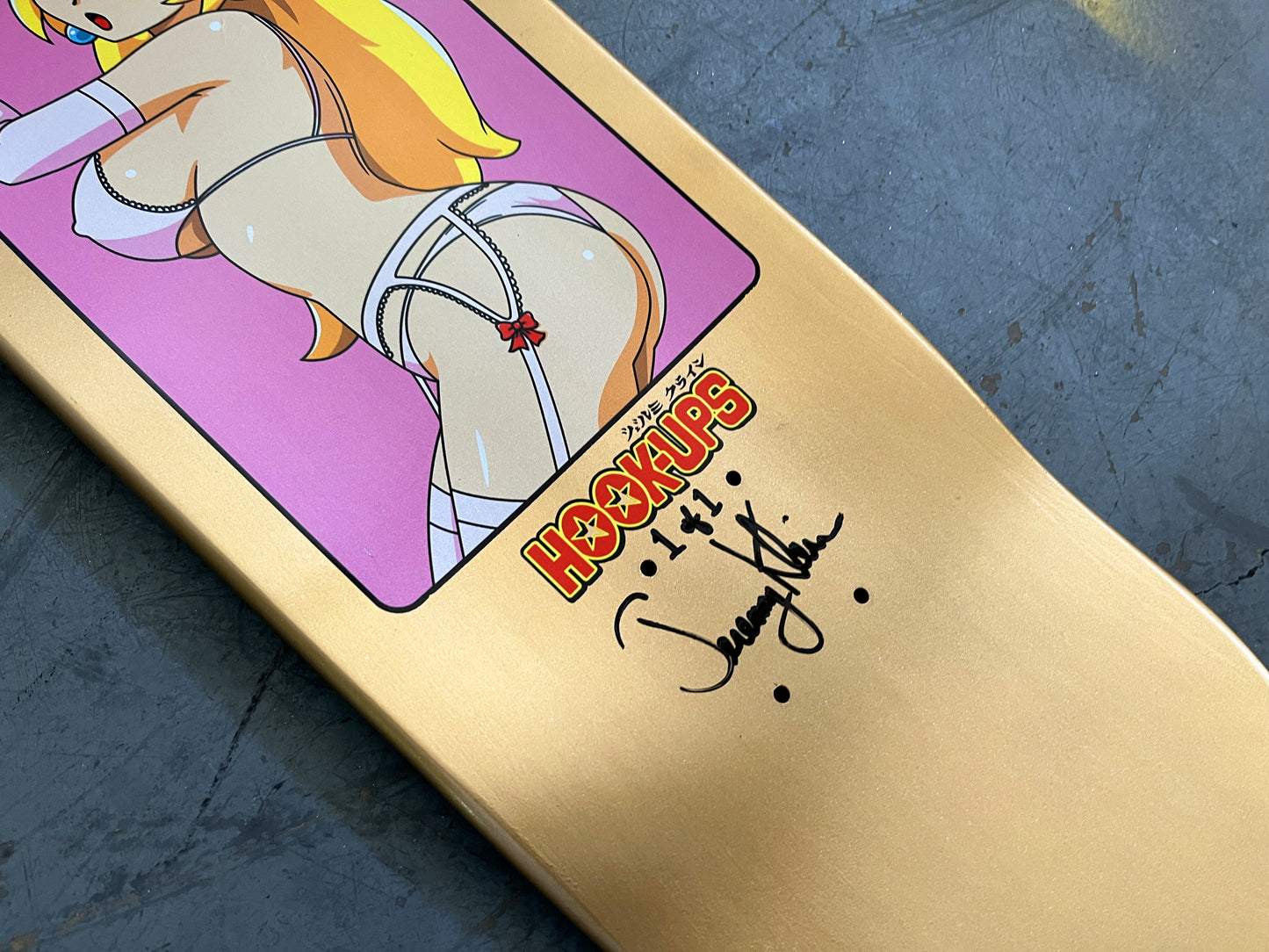 peach 8.5 X 32.25 PURPLE/BLUE/GOLD MIXED PROCESS SIGNED 1 of 1