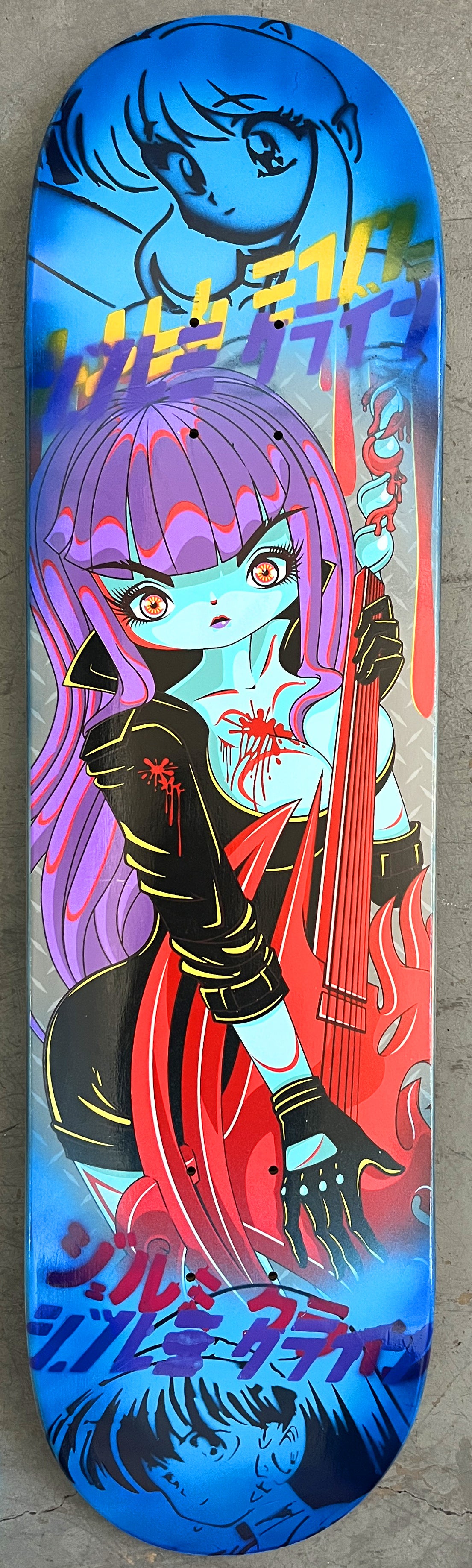 rock killer 7.88 X 31.75 BLUE/BLUE ANODIZED MIXED PROCESS SIGNED 1 of 1