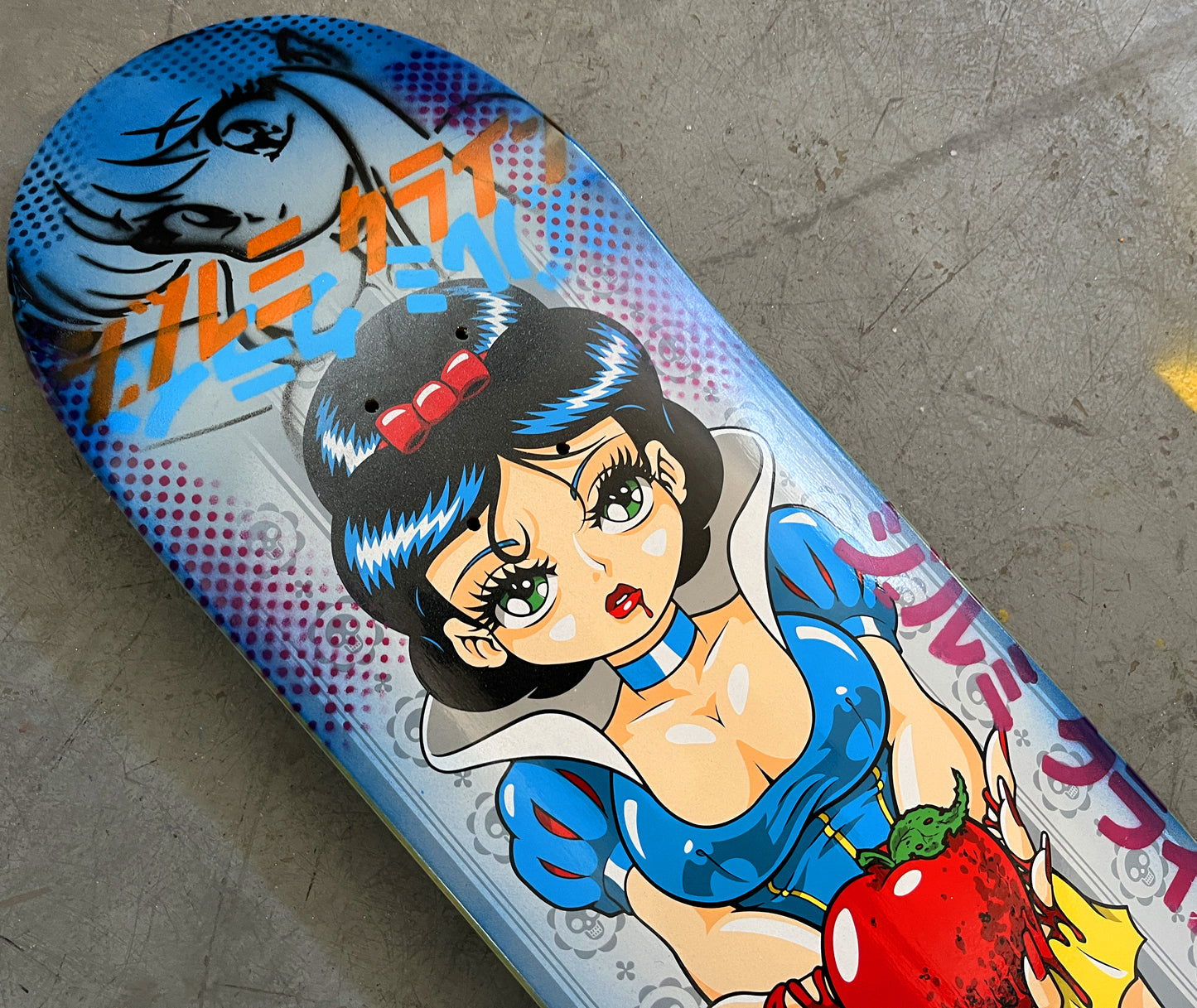 evil snow white 8.25 X 32.25 BLUE/GREY MIXED PROCESS SIGNED 1 of 1