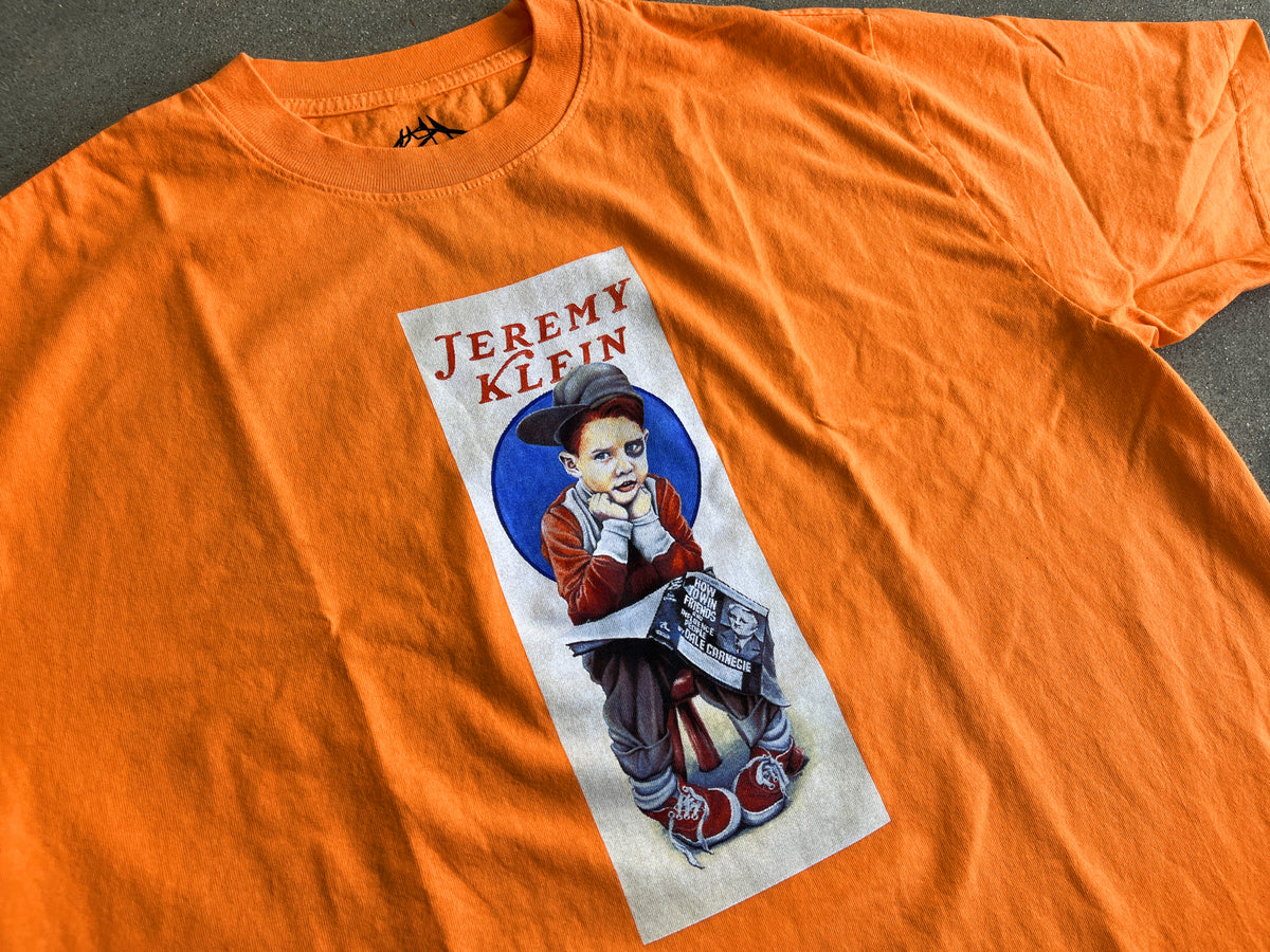 klein black eye kid premium signature t-shirt w/embroidery - ORANGE