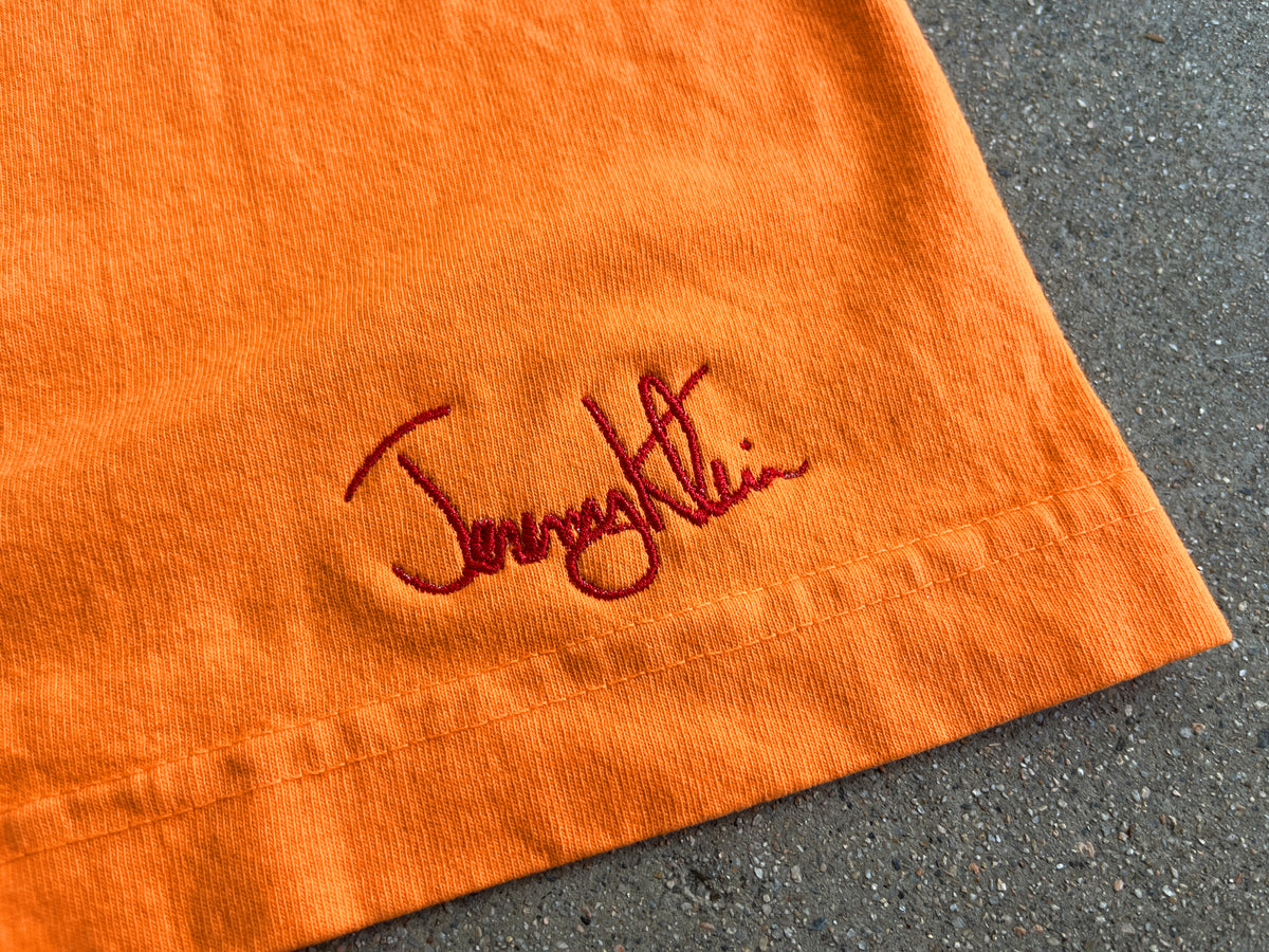 klein black eye kid premium signature t-shirt w/embroidery - ORANGE