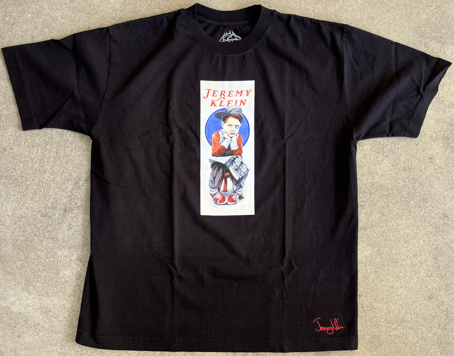 klein black eye kid premium signature t-shirt w/embroidery - BLACK