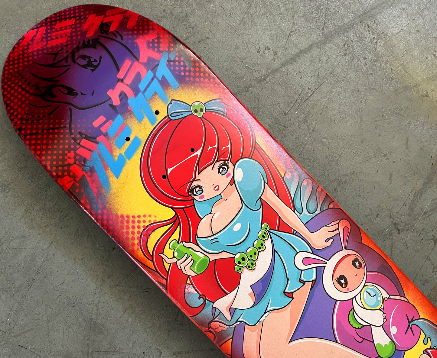 alice 7.88 X 31.75 PURPLE/YELLOW/RED ANODIZED MIXED PROCESS SIGNED 1 of 1