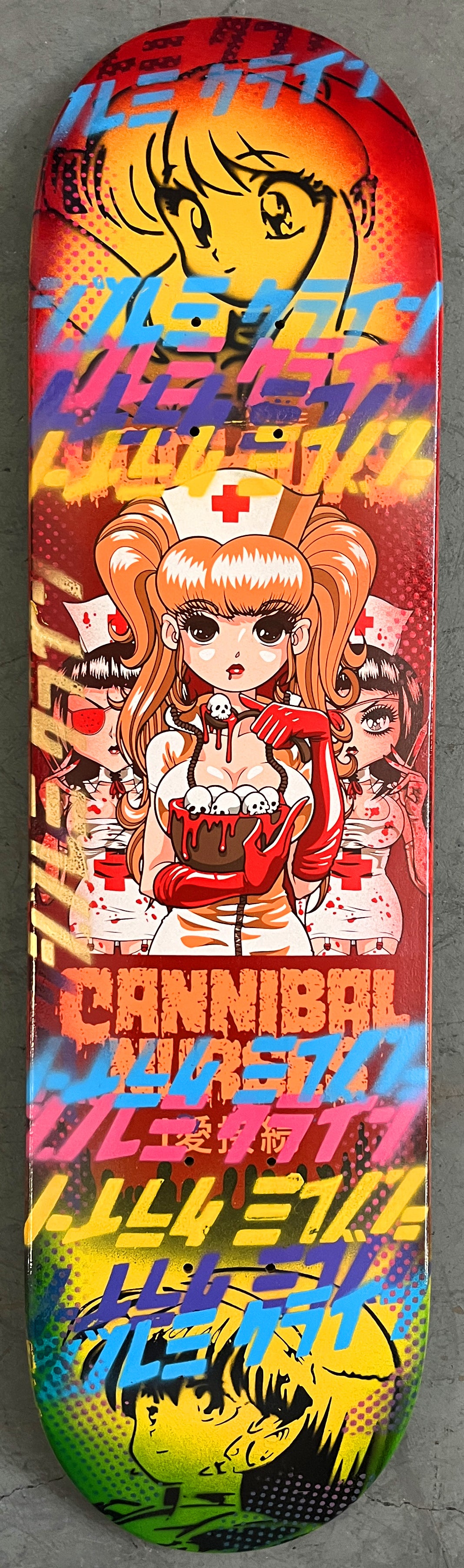 cannibal nurses 8 X 31.75 YELLOW/RED ANODIZED MIXED PROCESS SIGNED 1 of 1