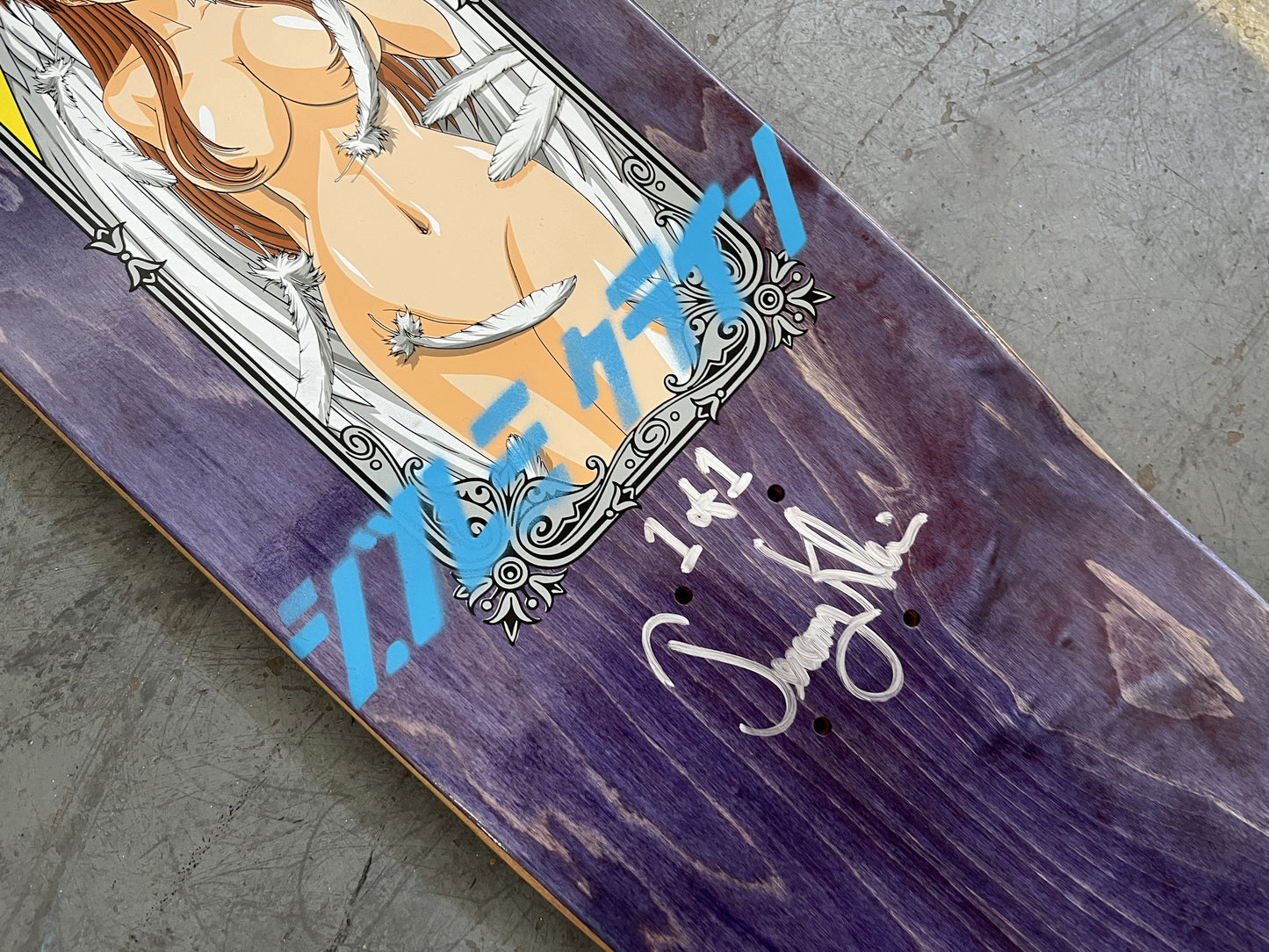angel girl II 8.25 X 32.25 PURPLE/RED ANODIZED MIXED PROCESS SIGNED 1 of 1