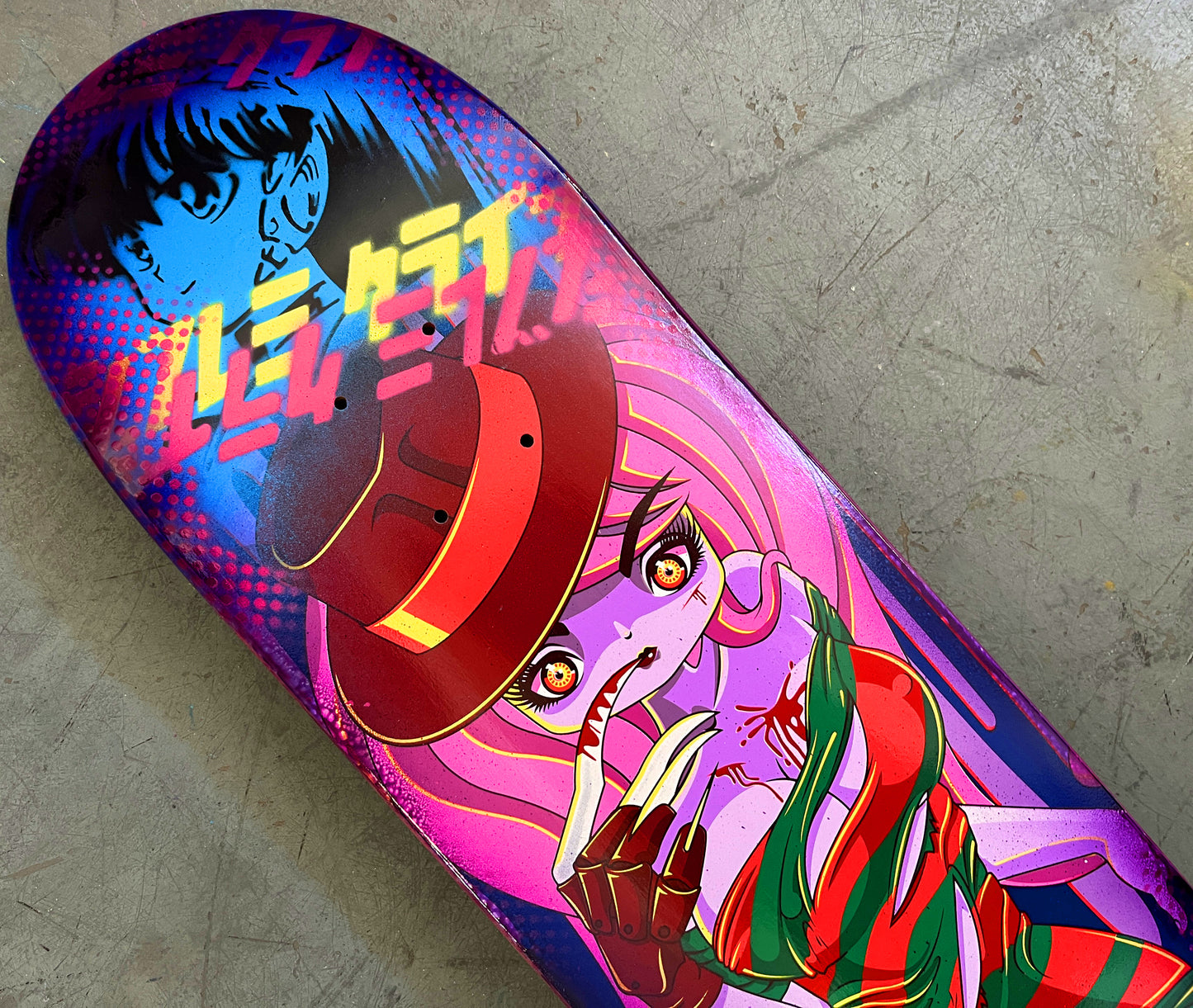 freddy 7.88 X 31.75 BLUE/PURPLE ANODIZED MIXED PROCESS SIGNED 1 of 1