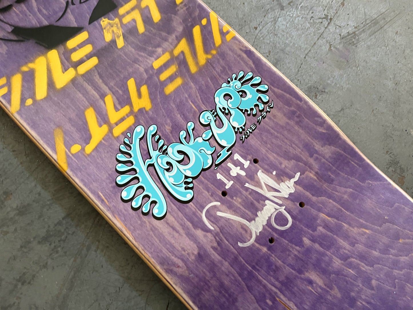 alice 7.88 X 31.75 BLUE/RED/PURPLE ANODIZED MIXED PROCESS SIGNED 1 of 1