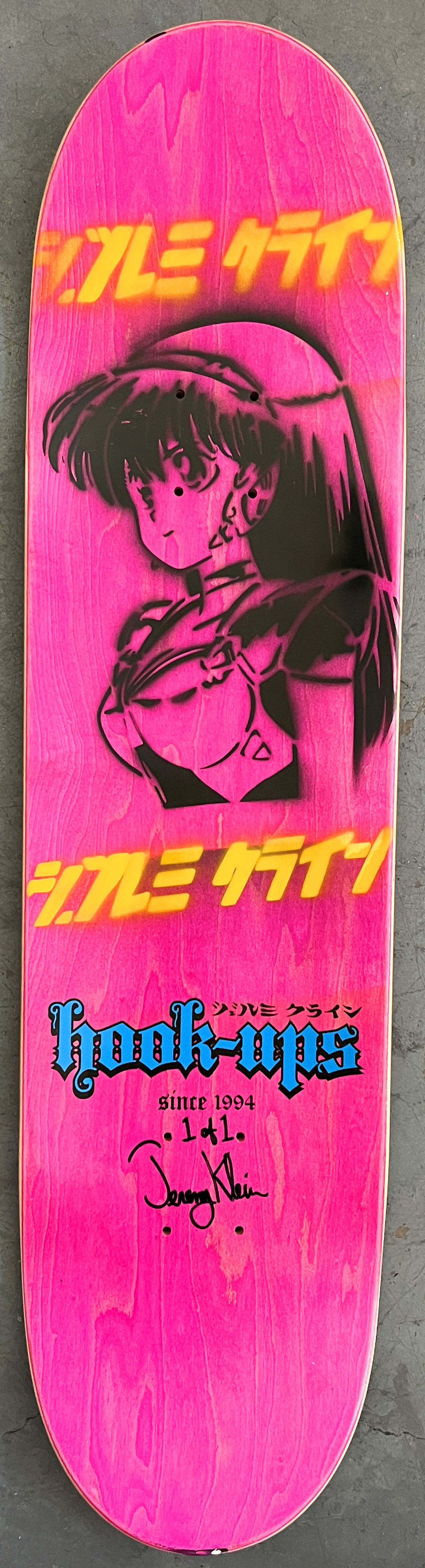 evil snow white 8.5 X 32.25 PINK/PURPLE ANODIZED MIXED PROCESS SIGNED 1 of 1