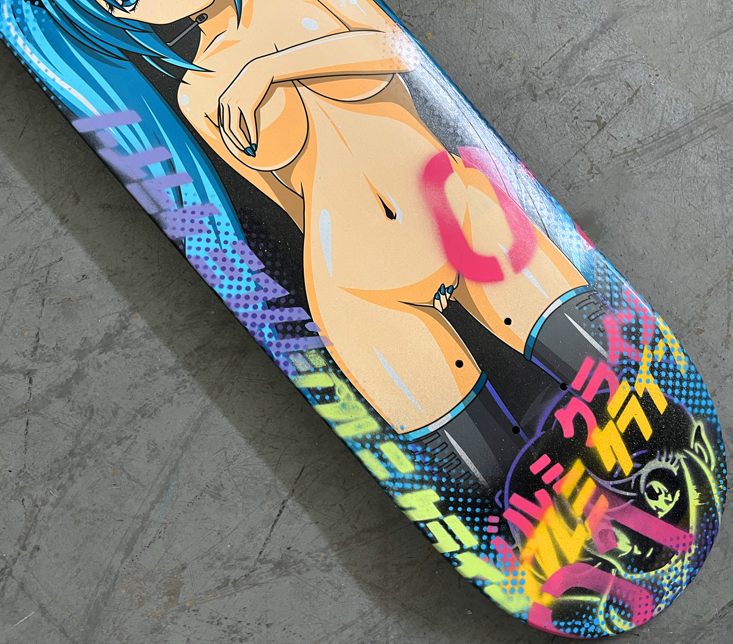 hatsune 8.25 X 32.25 BLACK GLITTER II MIXED PROCESS SIGNED 1 of 1