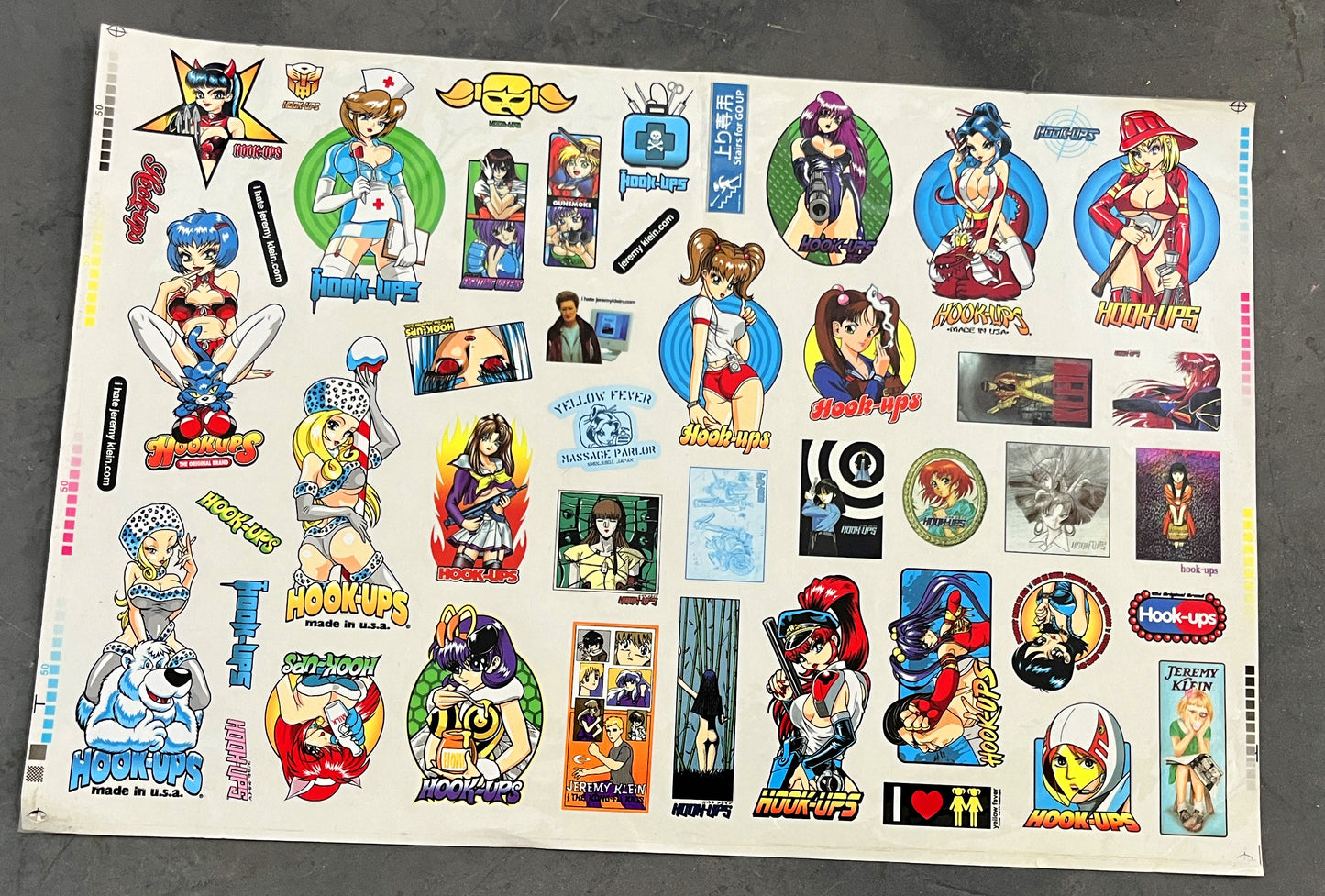 hook-ups stickers #1 PROOF STICKER SHEET 13.5 X 20 INCH - 1 OF 1