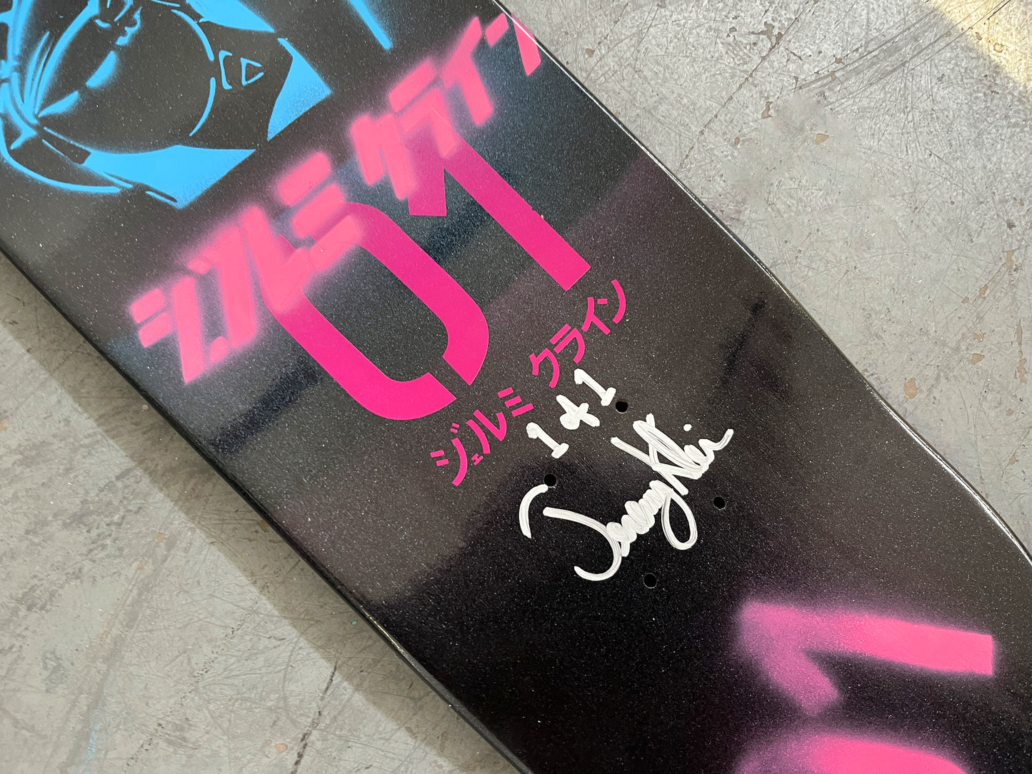 hatsune 8.25 X 32.25 BLACK GLITTER II MIXED PROCESS SIGNED 1 of 1