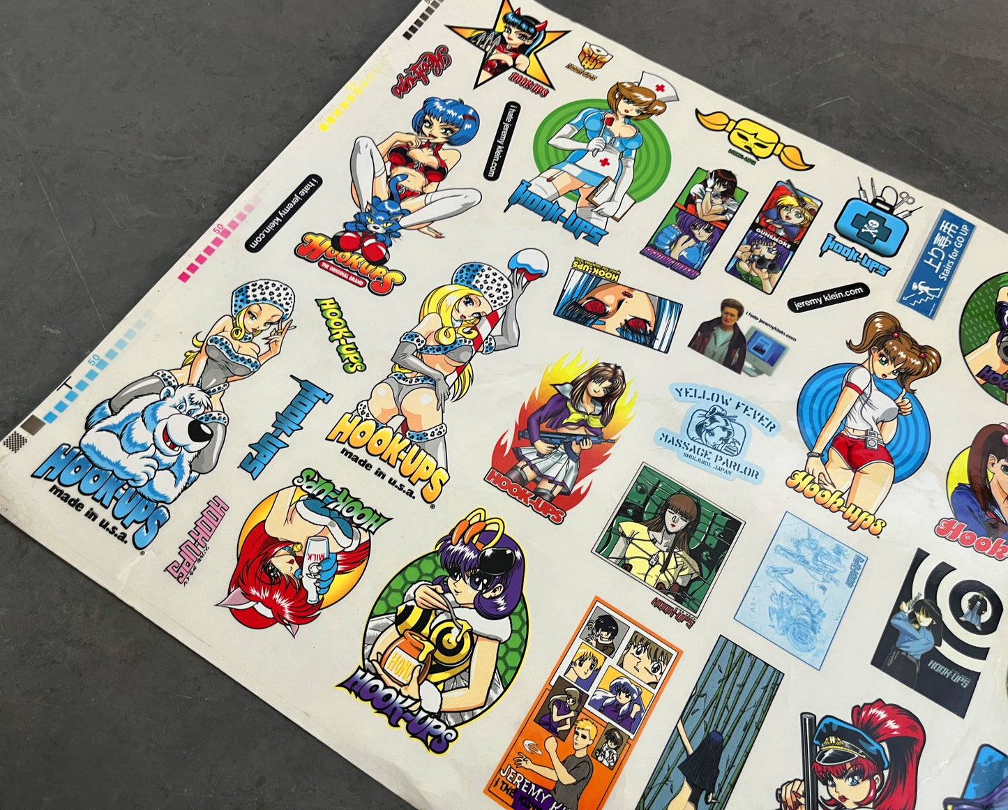 hook-ups stickers #1 PROOF STICKER SHEET 13.5 X 20 INCH - 1 OF 1