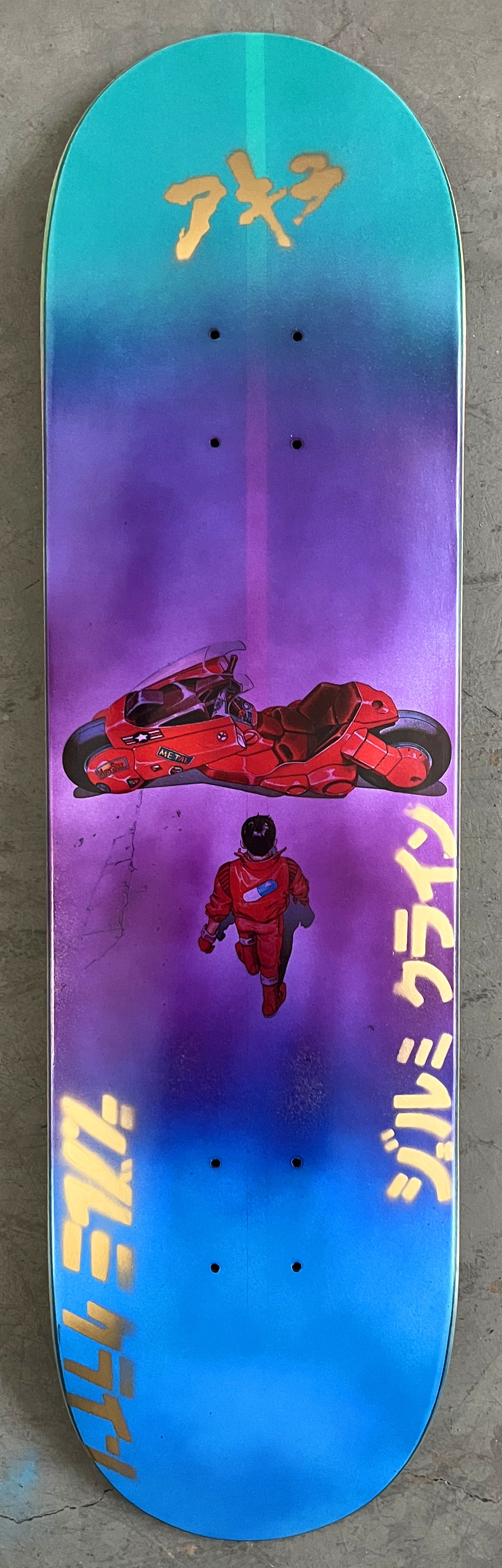 kaneda 8.5 X 32.25 AQUA/PURPLE/BLUE ANODIZED MIXED PROCESS SIGNED 1 of 1