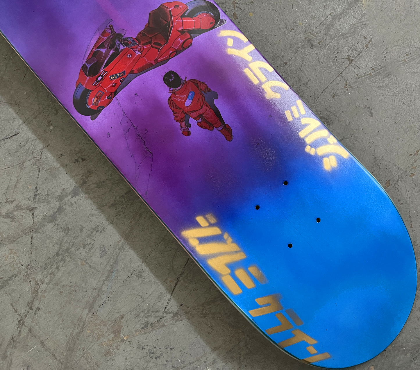 kaneda 8.5 X 32.25 AQUA/PURPLE/BLUE ANODIZED MIXED PROCESS SIGNED 1 of 1