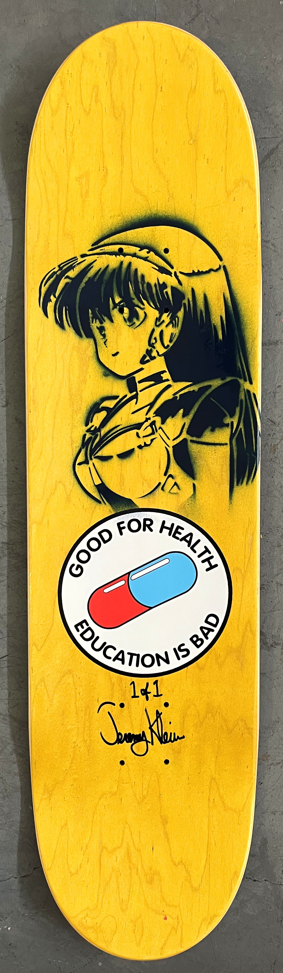kaneda 8.5 X 32.25 AQUA/PURPLE/BLUE ANODIZED MIXED PROCESS SIGNED 1 of 1