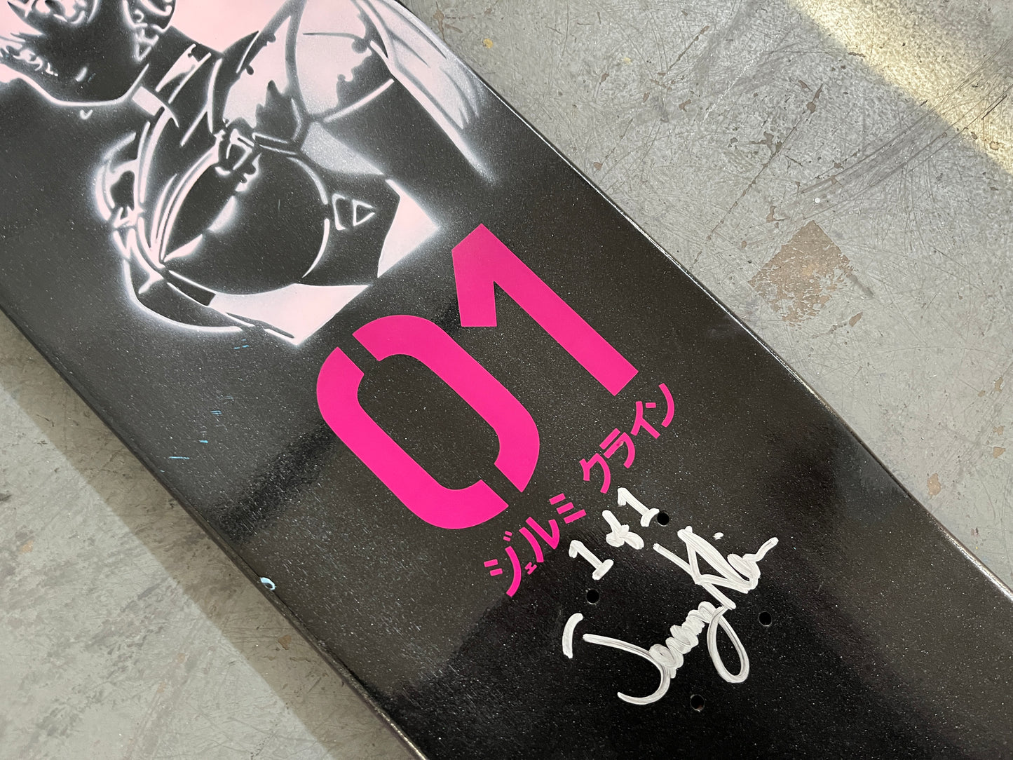 hatsune 8.25 X 32.25 PINK/PURPLE/BLUE ANODIZED MIXED PROCESS SIGNED 1 of 1