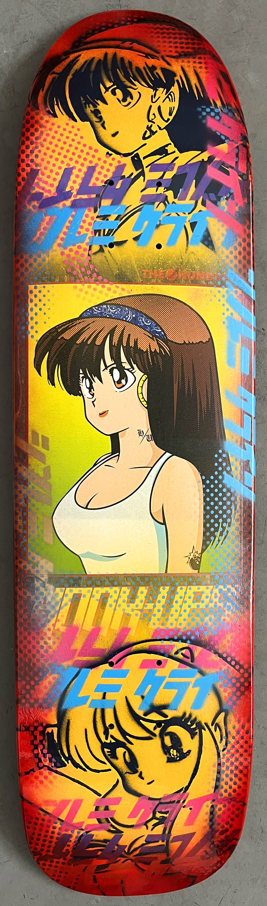 hundreds dream girl 8.5 X 32.25 YELLOW/RED ANODIZED MIXED PROCESS SIGNED 1 of 1