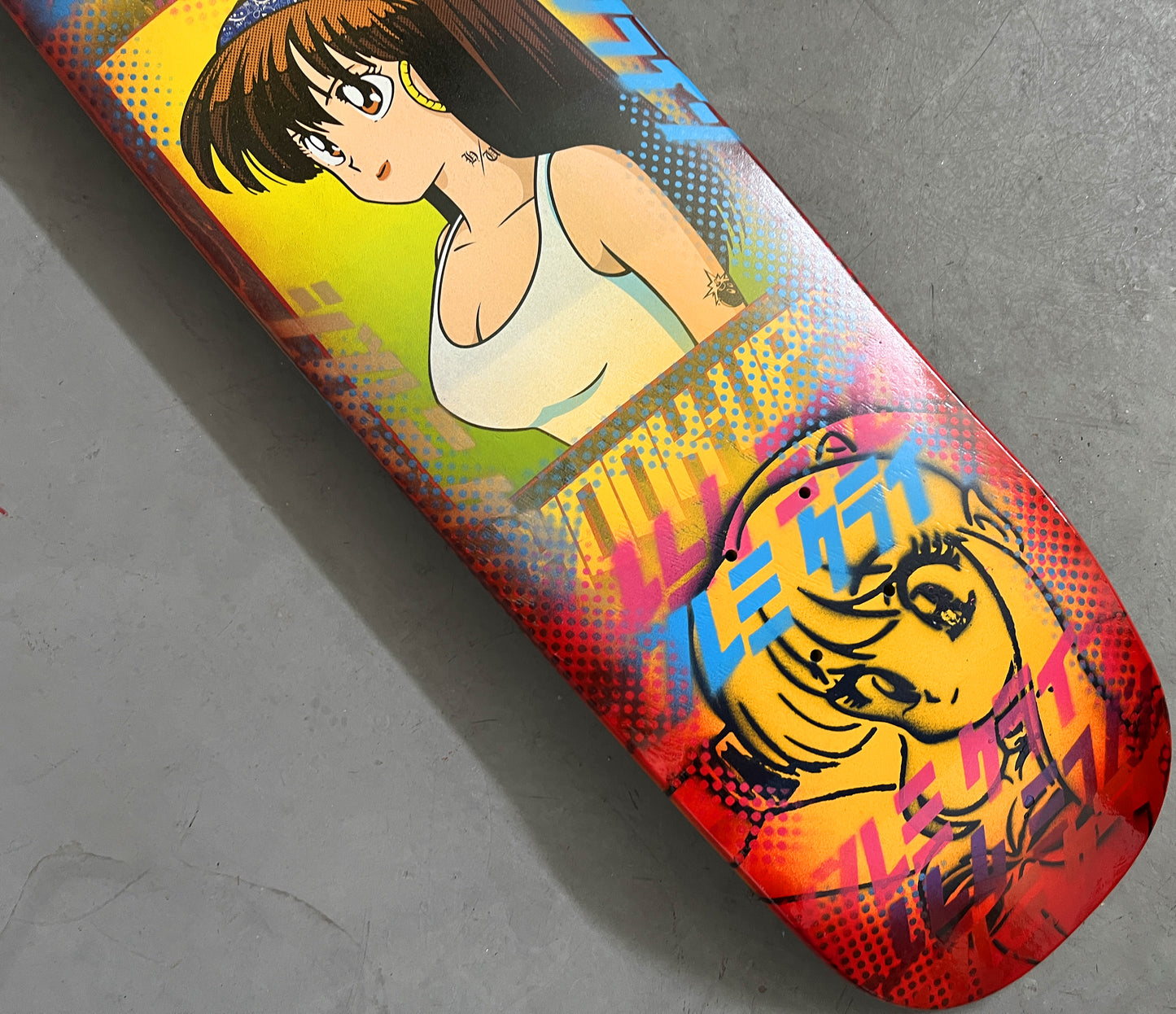 hundreds dream girl 8.5 X 32.25 YELLOW/RED ANODIZED MIXED PROCESS SIGNED 1 of 1