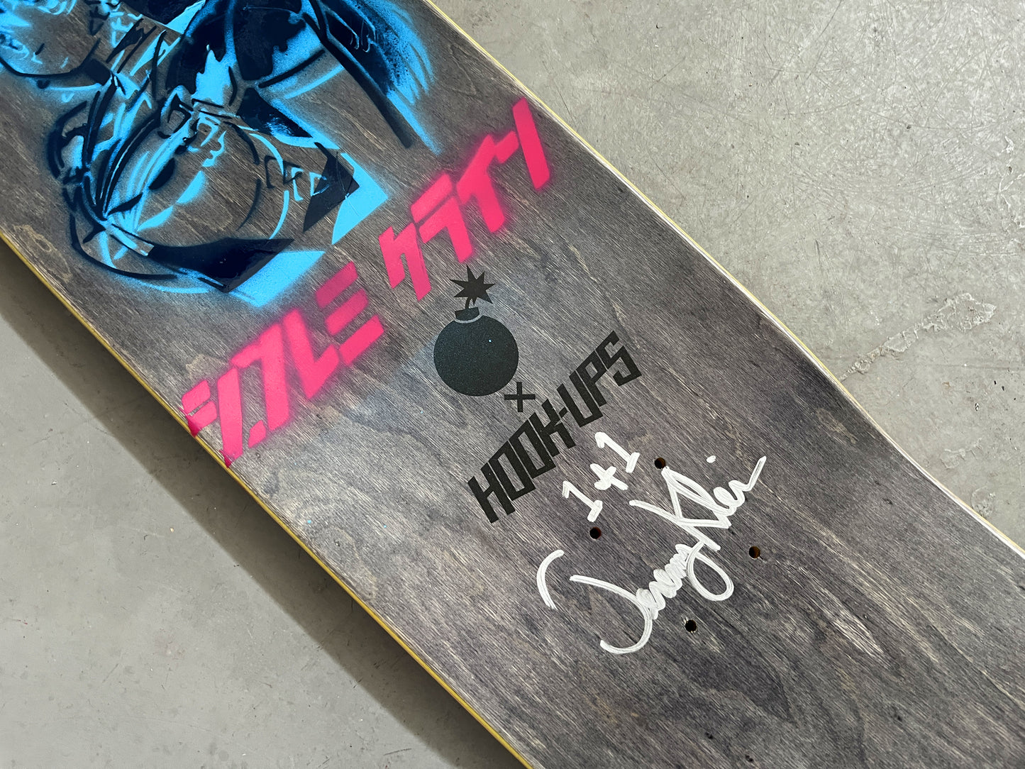 hundreds dream girl 8.5 X 32.25 YELLOW/RED ANODIZED MIXED PROCESS SIGNED 1 of 1