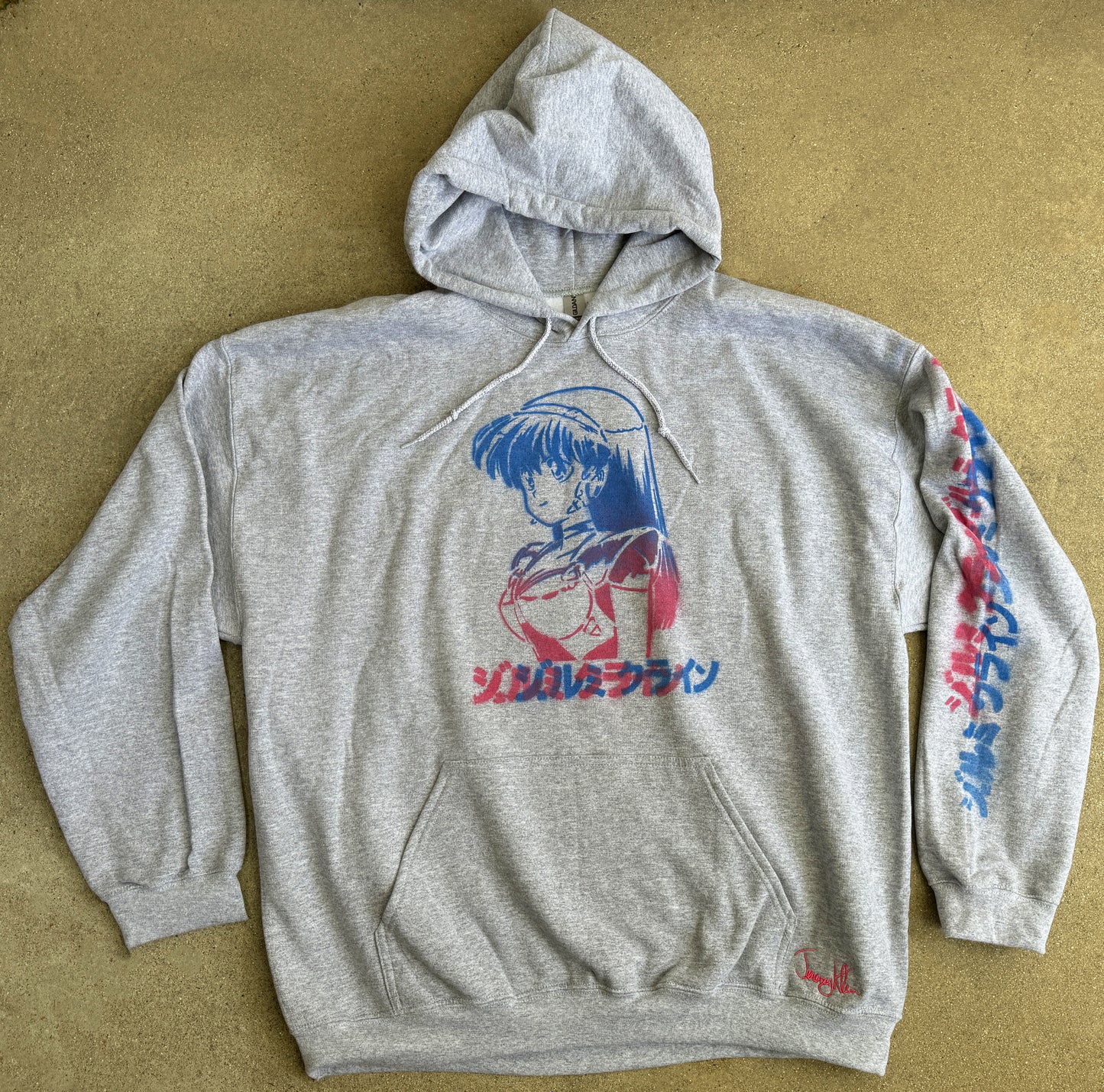 dream girl HAND PAINTED hooded sweatshirt with EMBROIDERY