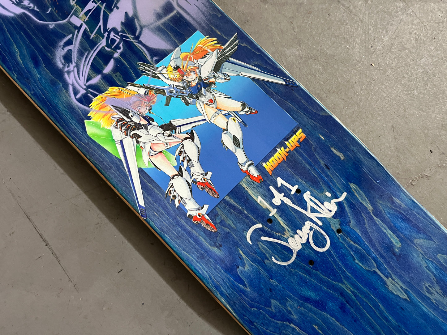 mobile suits gundam 8.25 X 32.25 BLUE/PURPLE ANODIZED MIXED PROCESS SIGNED 1 of 1