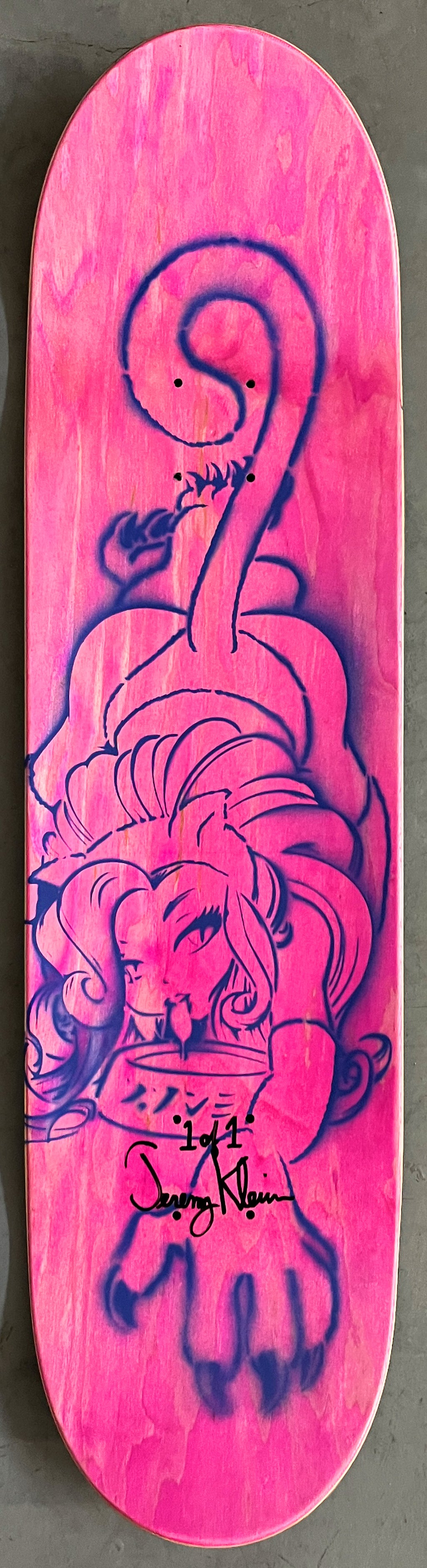 milk drinkin' akiko HAND PAINTED BLUE GRADIENT 9.5 X 31.75 1 OF 1