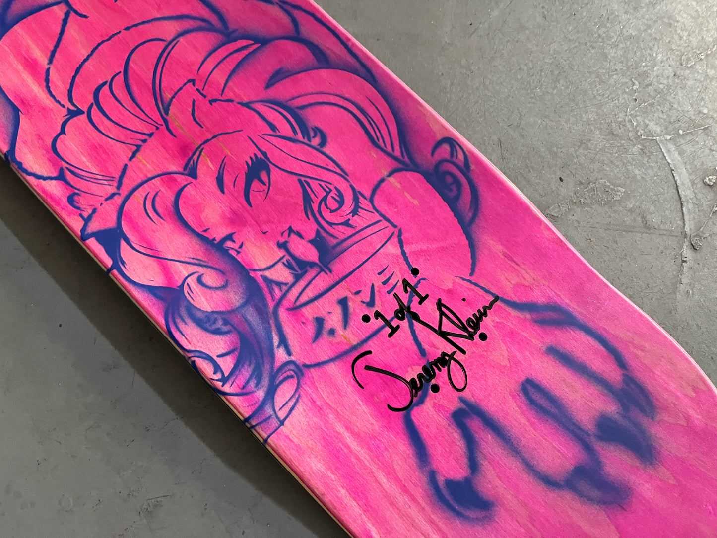 milk drinkin' akiko HAND PAINTED BLUE GRADIENT 9.5 X 31.75 1 OF 1