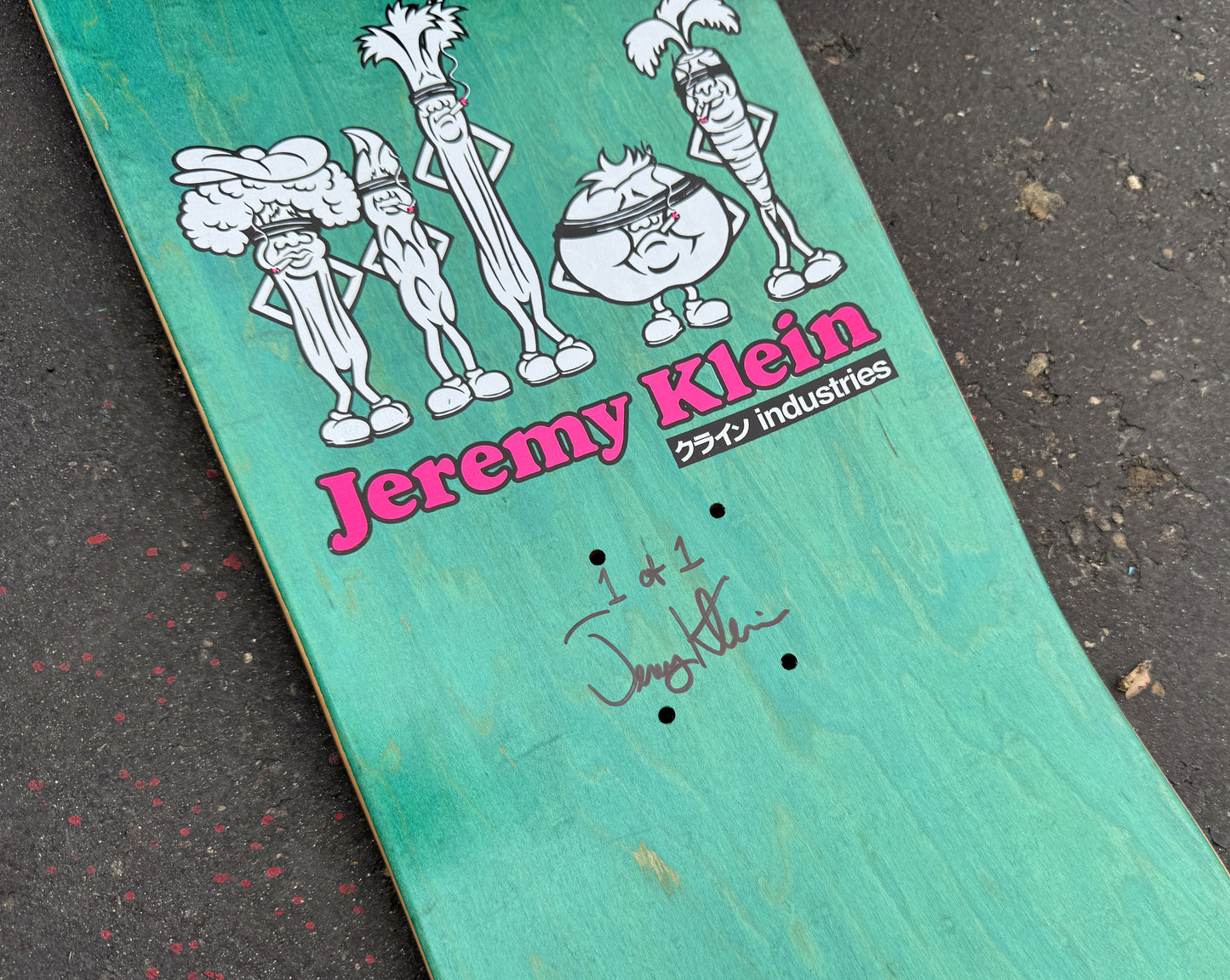 jeremy klein silk screened candy bar board RED/PINK 9.75 X 31.75 1 OF 1