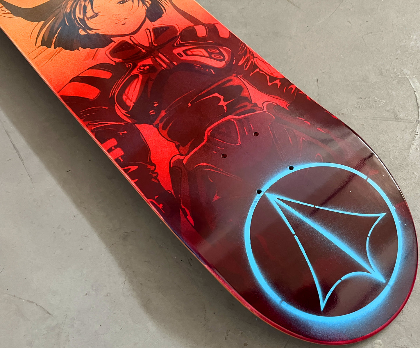 macross 8.25 X 32.25 PURPLE/YELLOW/ORANGE/RED ANODIZED MIXED PROCESS SIGNED 1 of 1