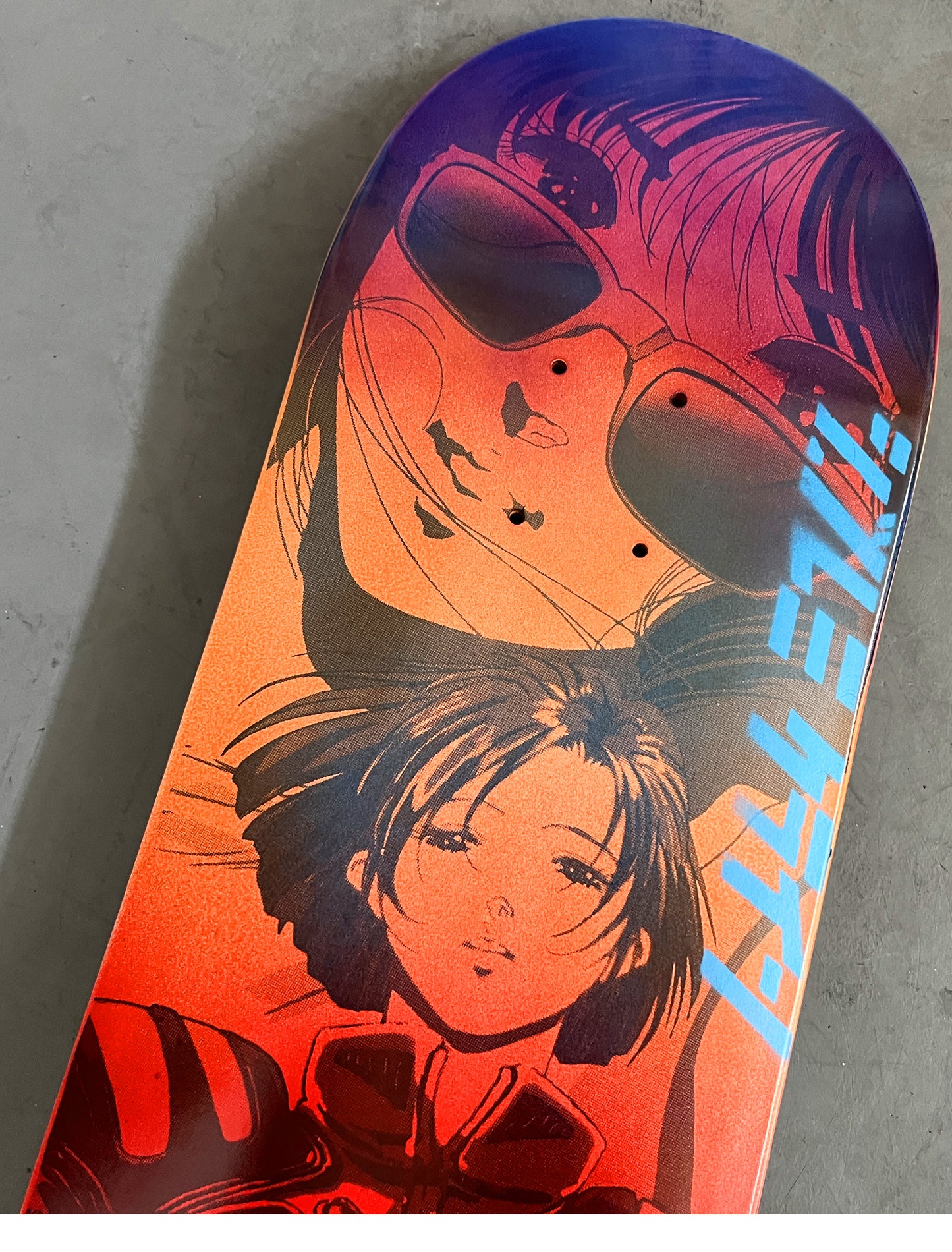 macross 8.25 X 32.25 PURPLE/YELLOW/ORANGE/RED ANODIZED MIXED PROCESS SIGNED 1 of 1