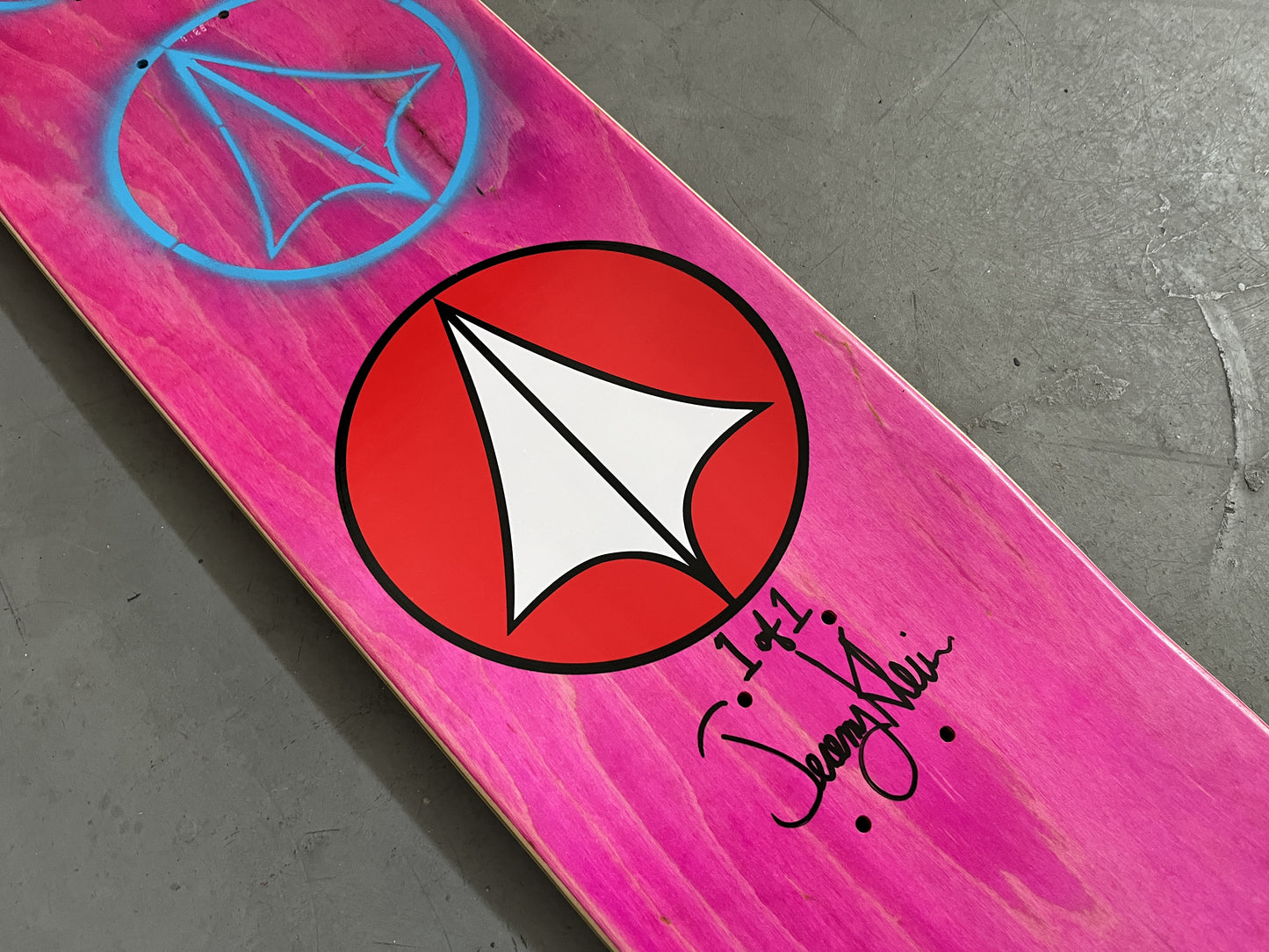 macross 8.25 X 32.25 PURPLE/YELLOW/ORANGE/RED ANODIZED MIXED PROCESS SIGNED 1 of 1