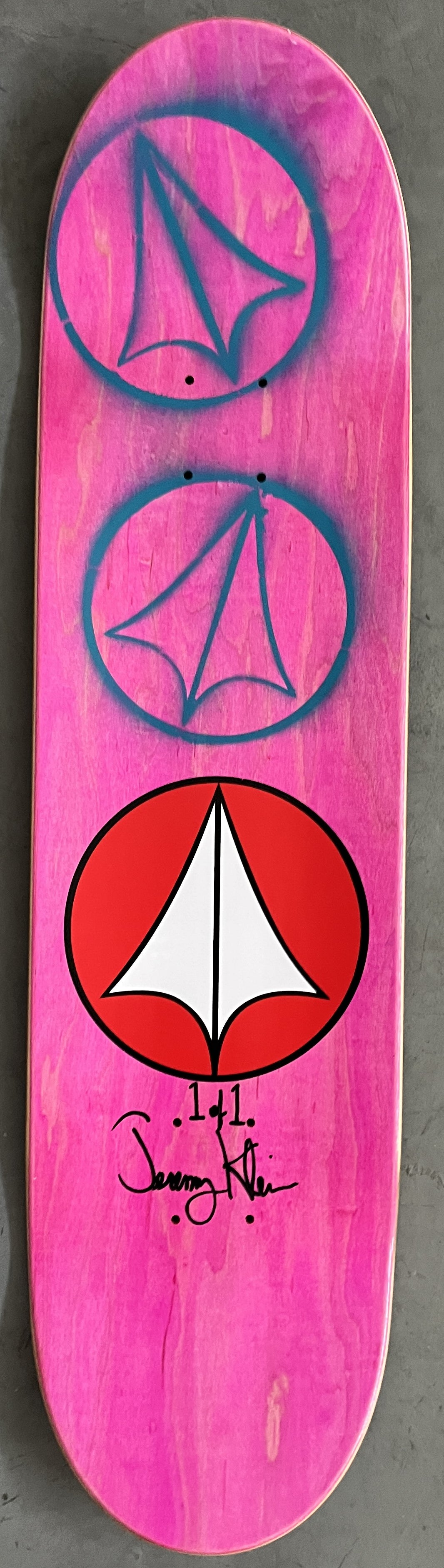 macross 8.25 X 32.25 BLUE/AQUA/ORANGE/RED ANODIZED MIXED PROCESS SIGNED 1 of 1