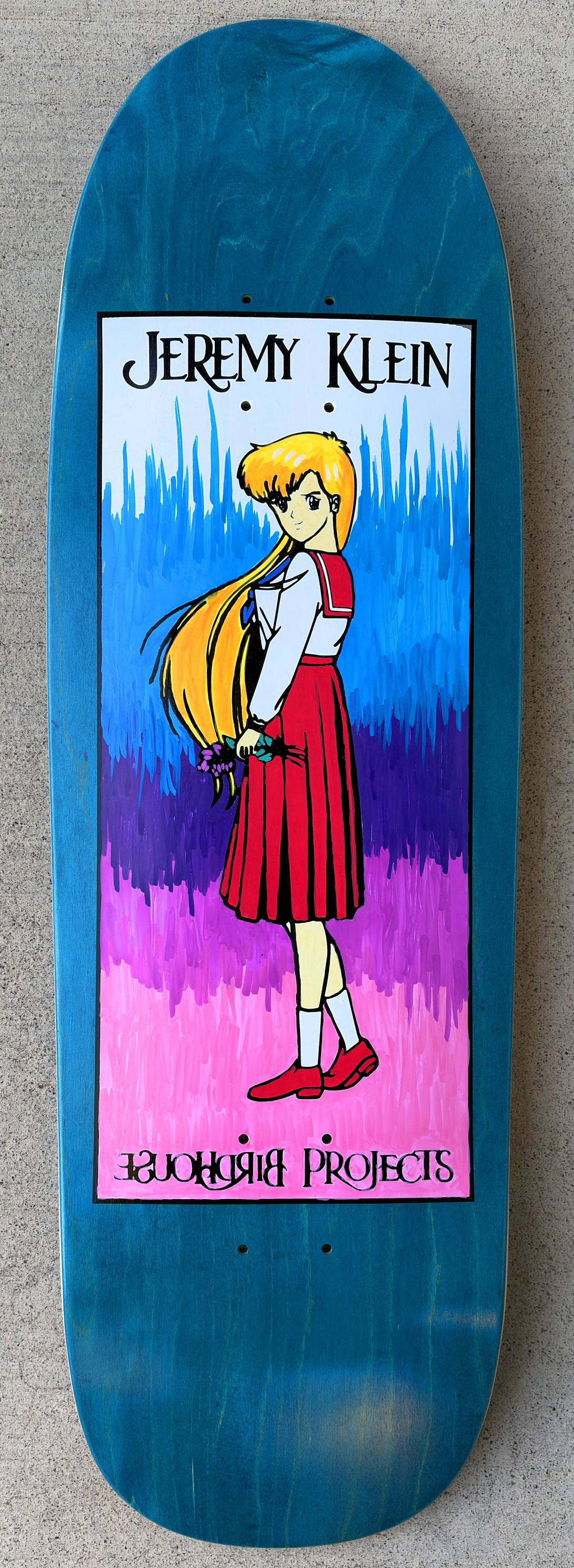 #1 HAND PAINTED BACKGROUND OG anime girl 9.5 X 32 - SIGNED 1 OF 1