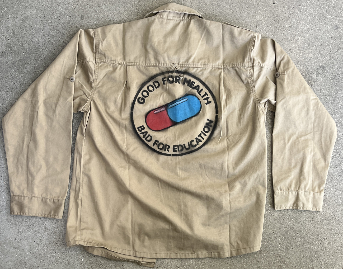 good for health HAND PAINTED military jacket