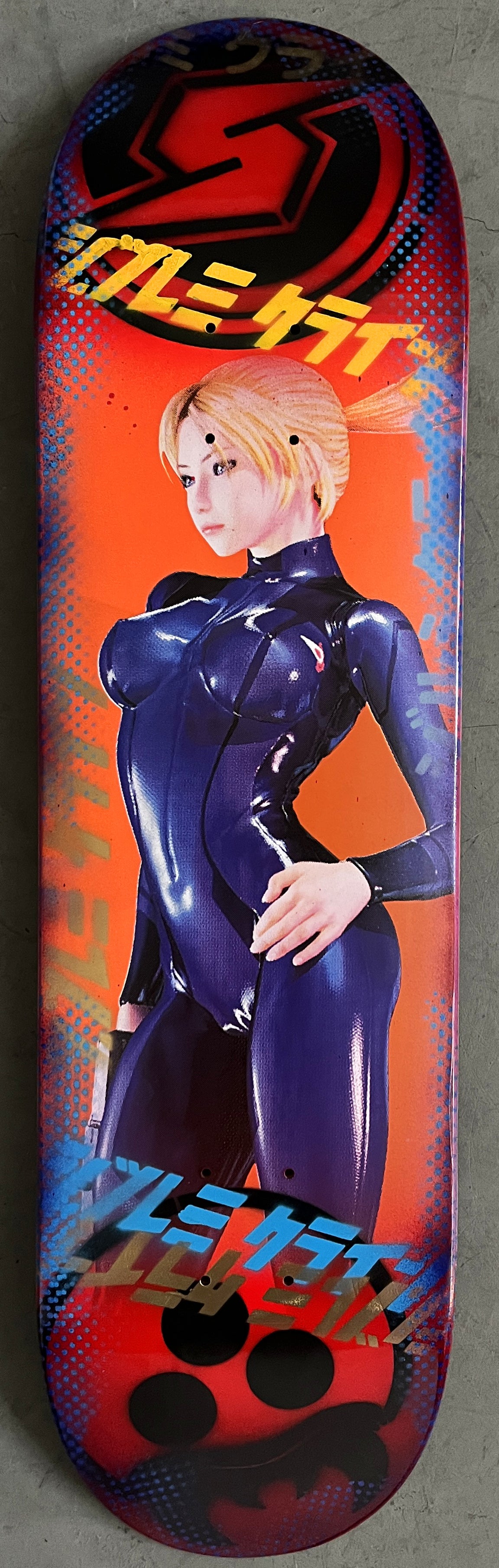 samus zero suit 8.25 X 32.25 RED/PURPLE ANODIZED MIXED PROCESS SIGNED 1 of 1