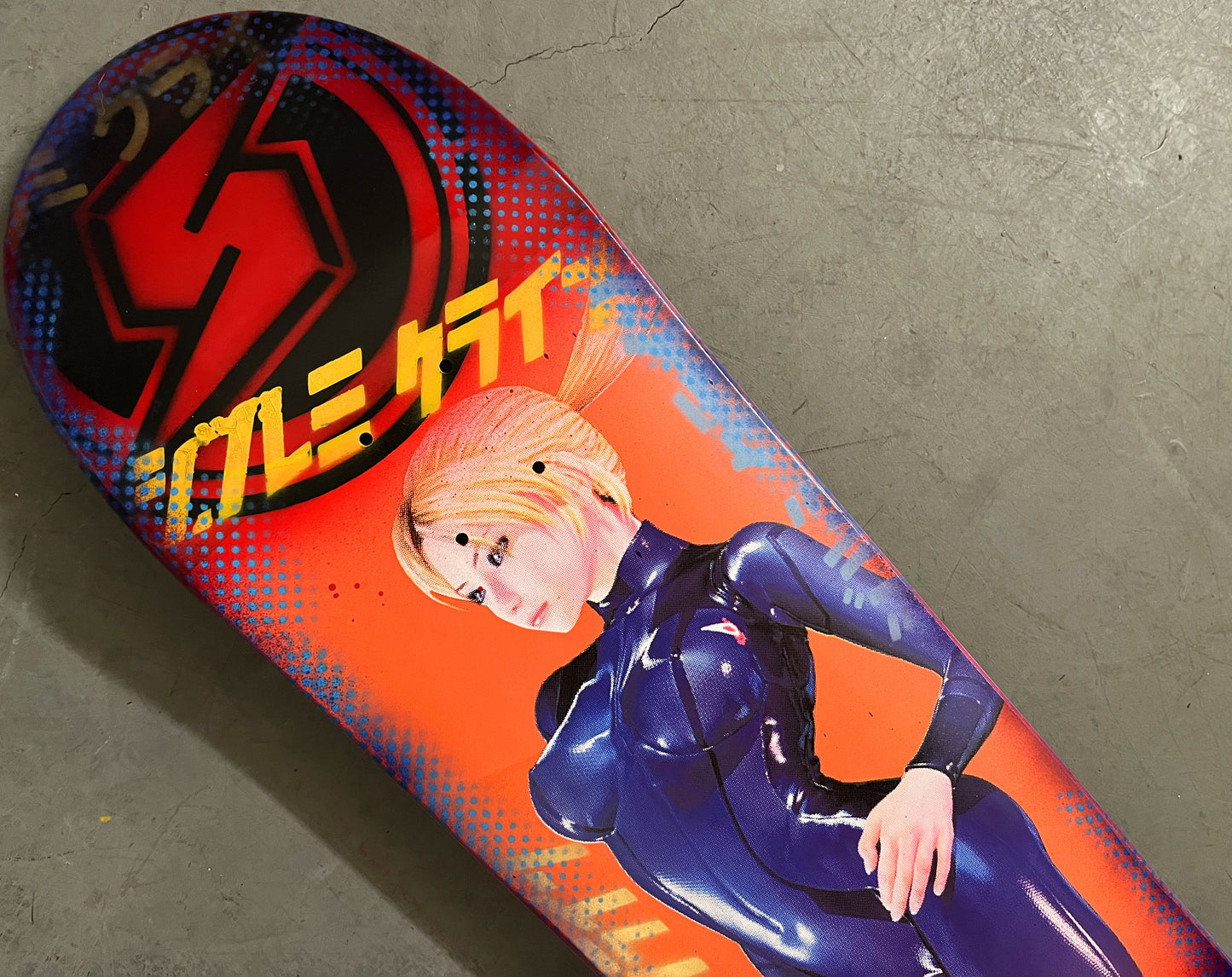 samus zero suit 8.25 X 32.25 RED/PURPLE ANODIZED MIXED PROCESS SIGNED 1 of 1