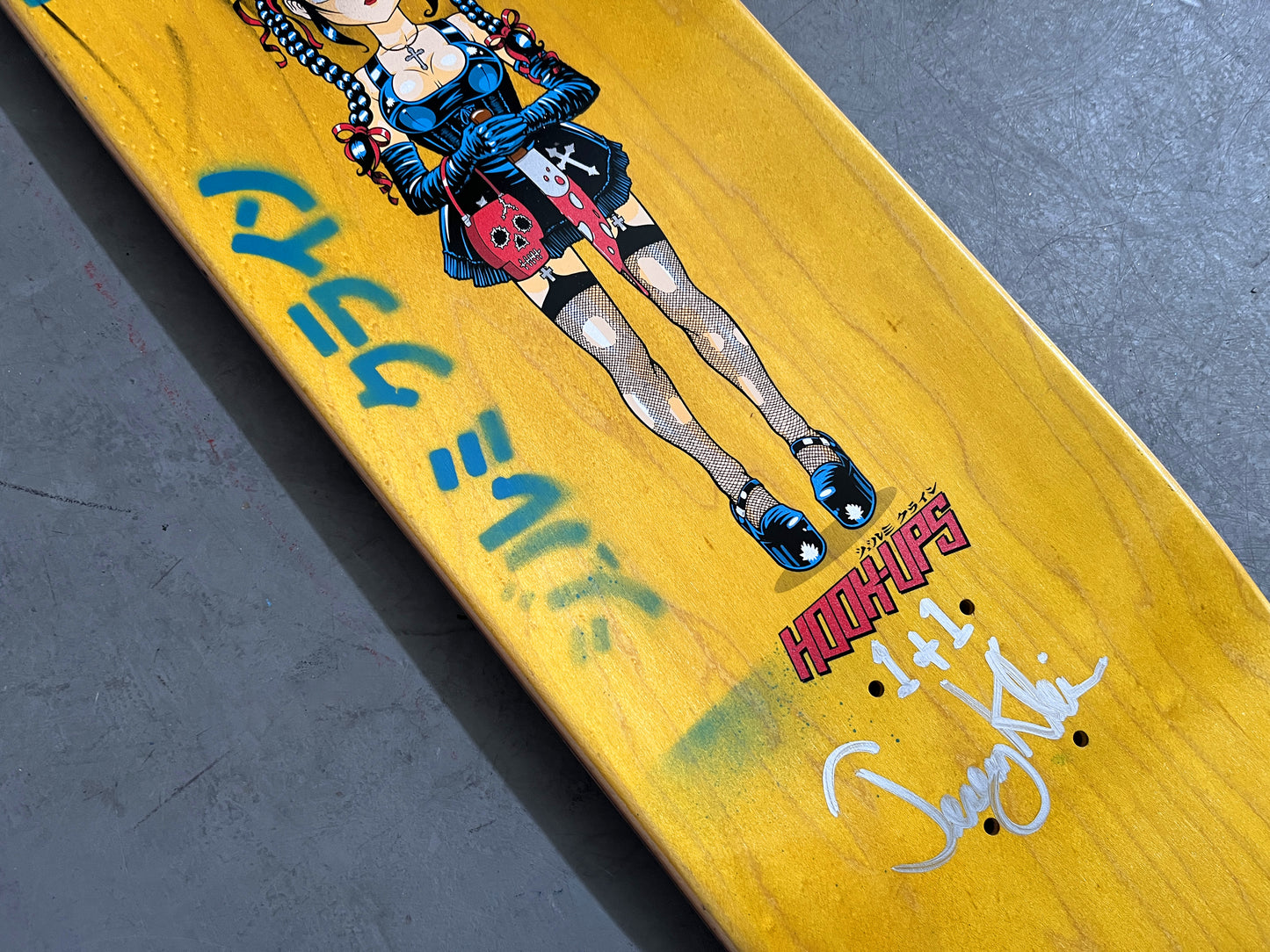 devin 8.5 X 32.25 PINK/BLUE ANODIZED MIXED PROCESS SIGNED 1 of 1