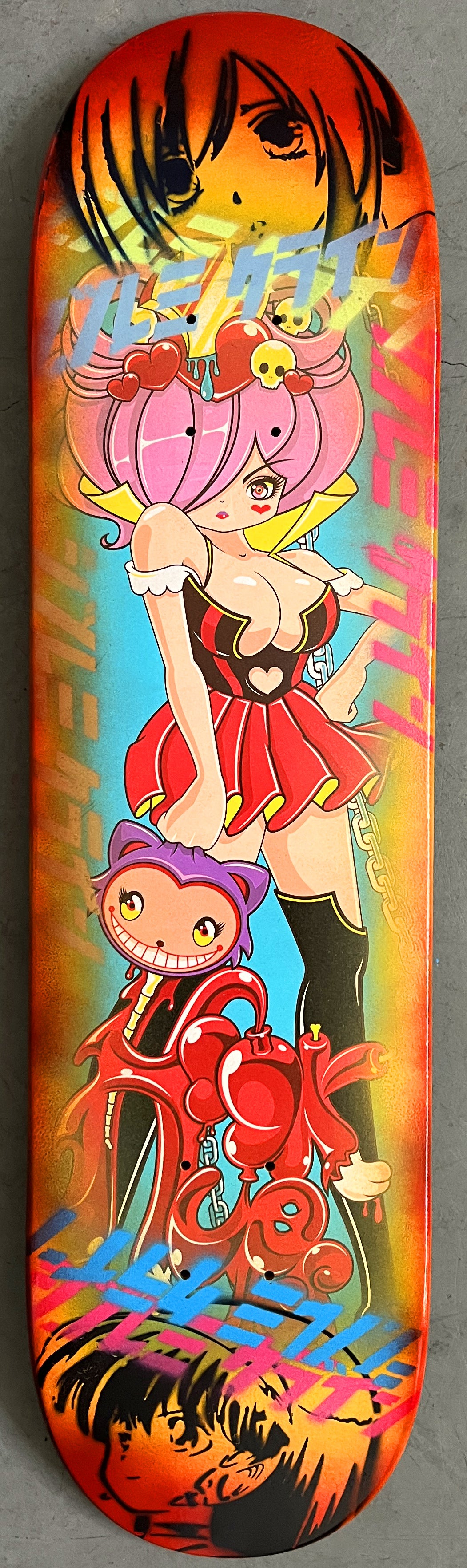 cheshire cat 7.88 X 31.75 YELLOW/RED II ANODIZED MIXED PROCESS SIGNED 1 of 1