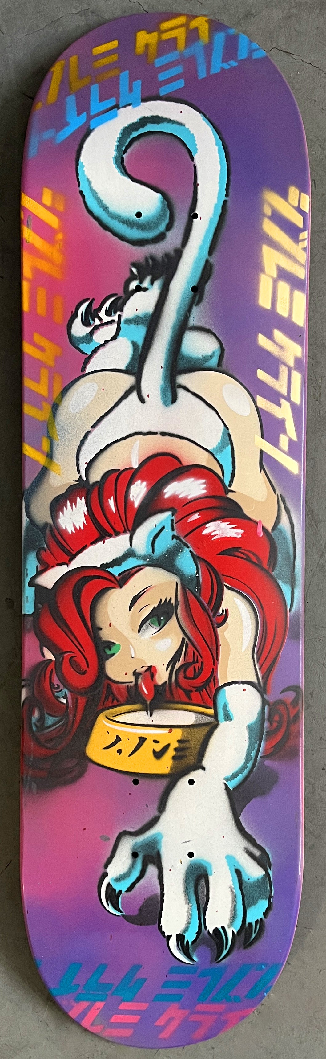 milky cat HAND PAINTED COTTON CANDY VERTICAL 8.5 X 31.75 1 OF 1