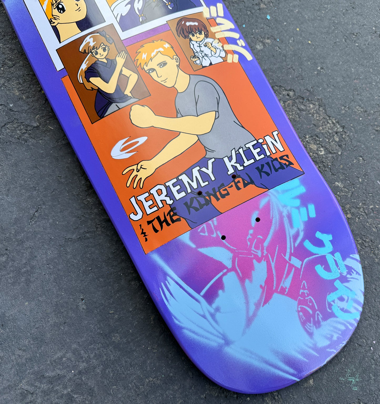 jeremy klein kung fu kids classic PINK/PURPLE 9.5 X 31.75 HAND SCREENED 1 of 1